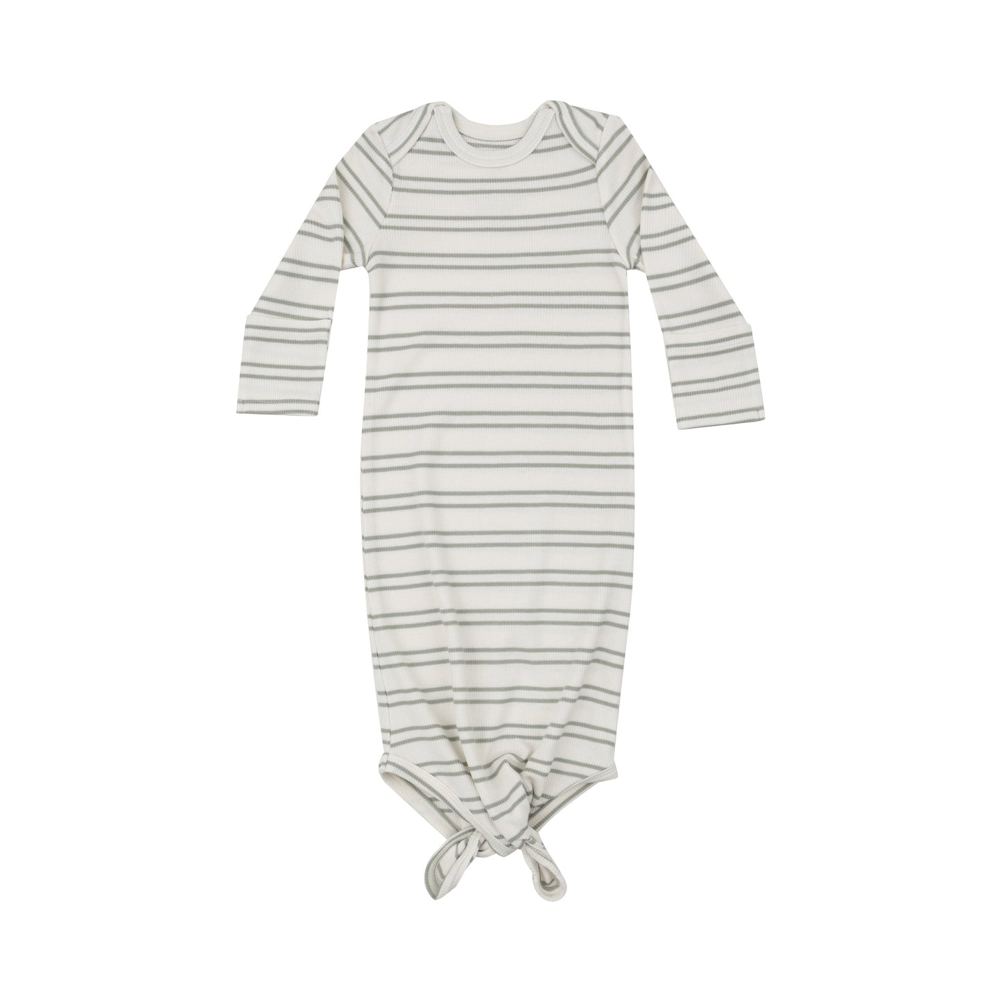 Knotted Gown - Modal Rib Stripe - Desert Sage