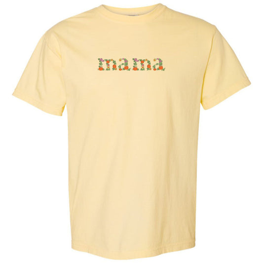 'Fall Floral Mama' Embroidered T-Shirt