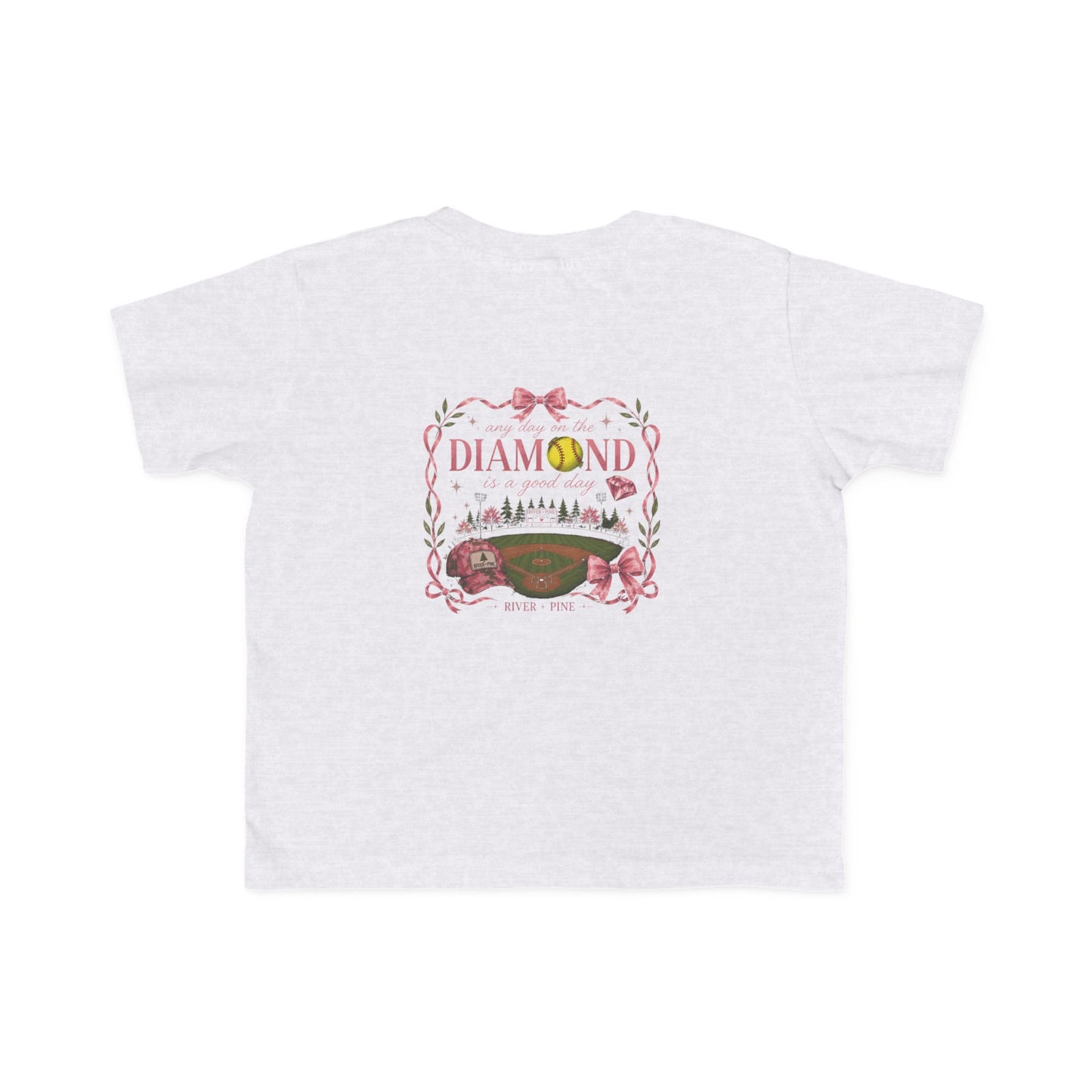 River + Pine - Any Day on the Diamond is a Good Day Girls Softball Toddler Tee