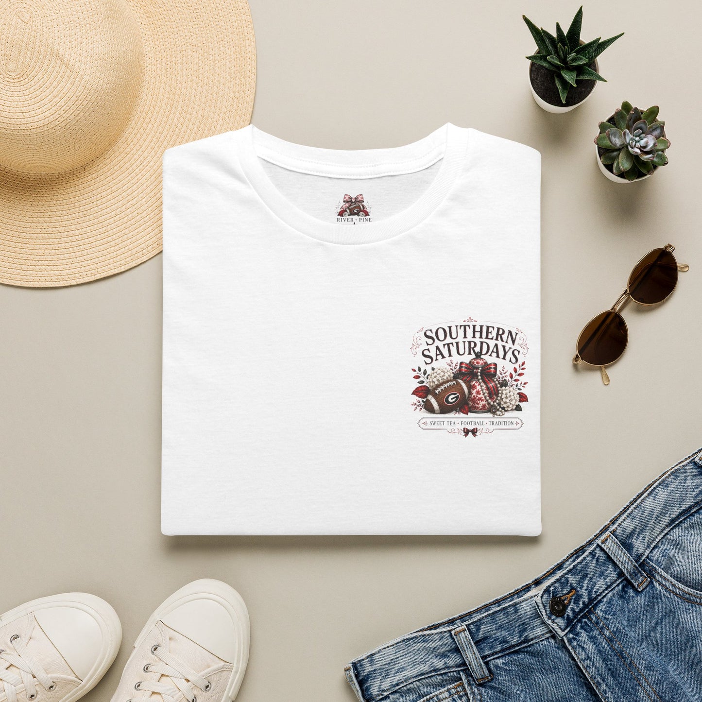 River + Pine - Southern Saturdays UGA Style with Red & Black Design