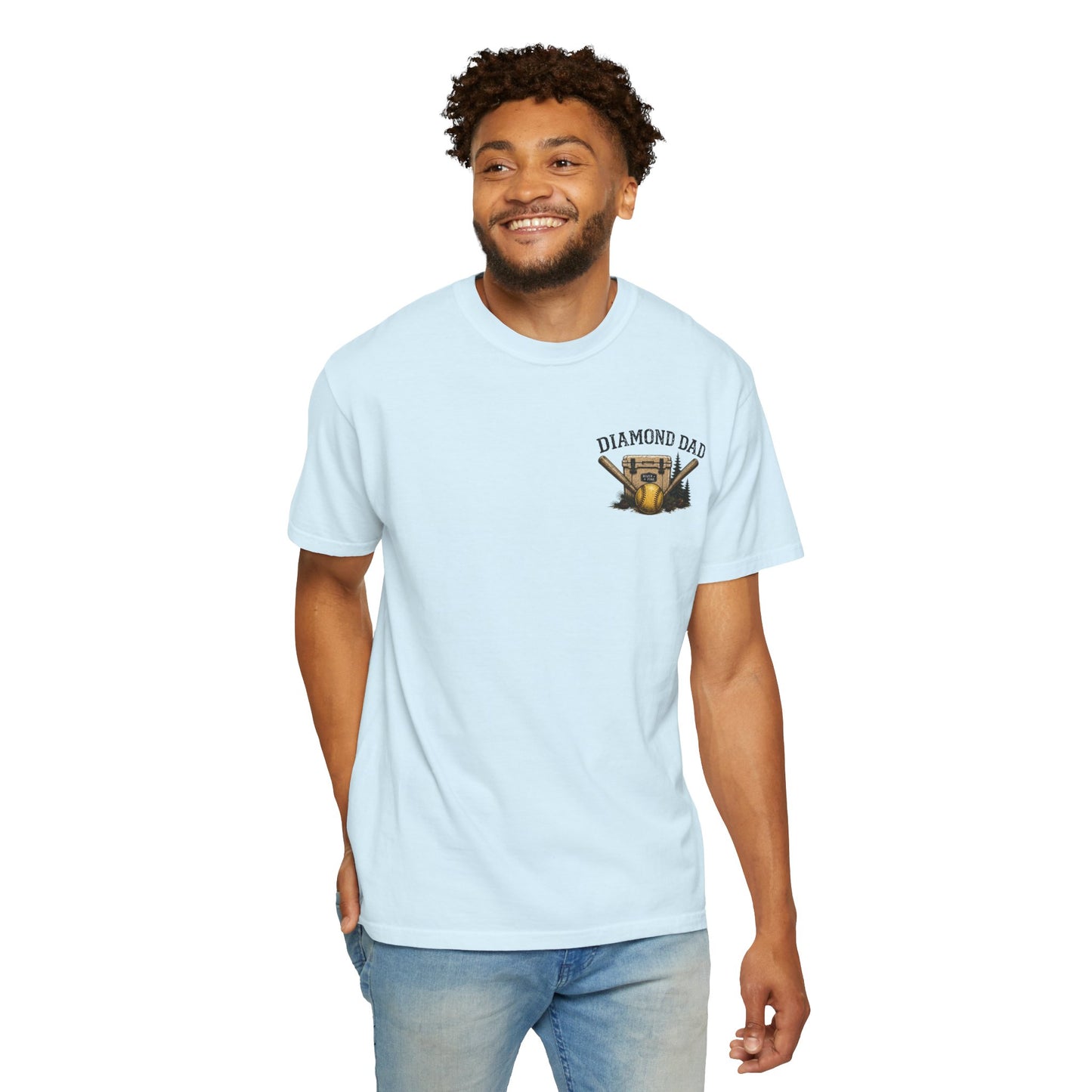 River + Pine Comfort Colors - Diamond Dad Raised on Softball T-Shirt