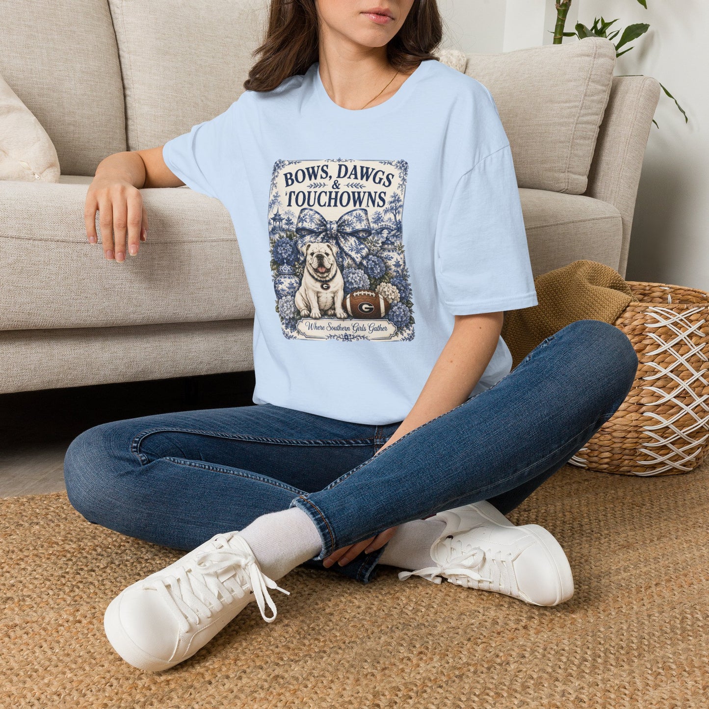 River + Pine Tailegate Collection - Bows, Dawgs, & Touchdowns Womens Tee