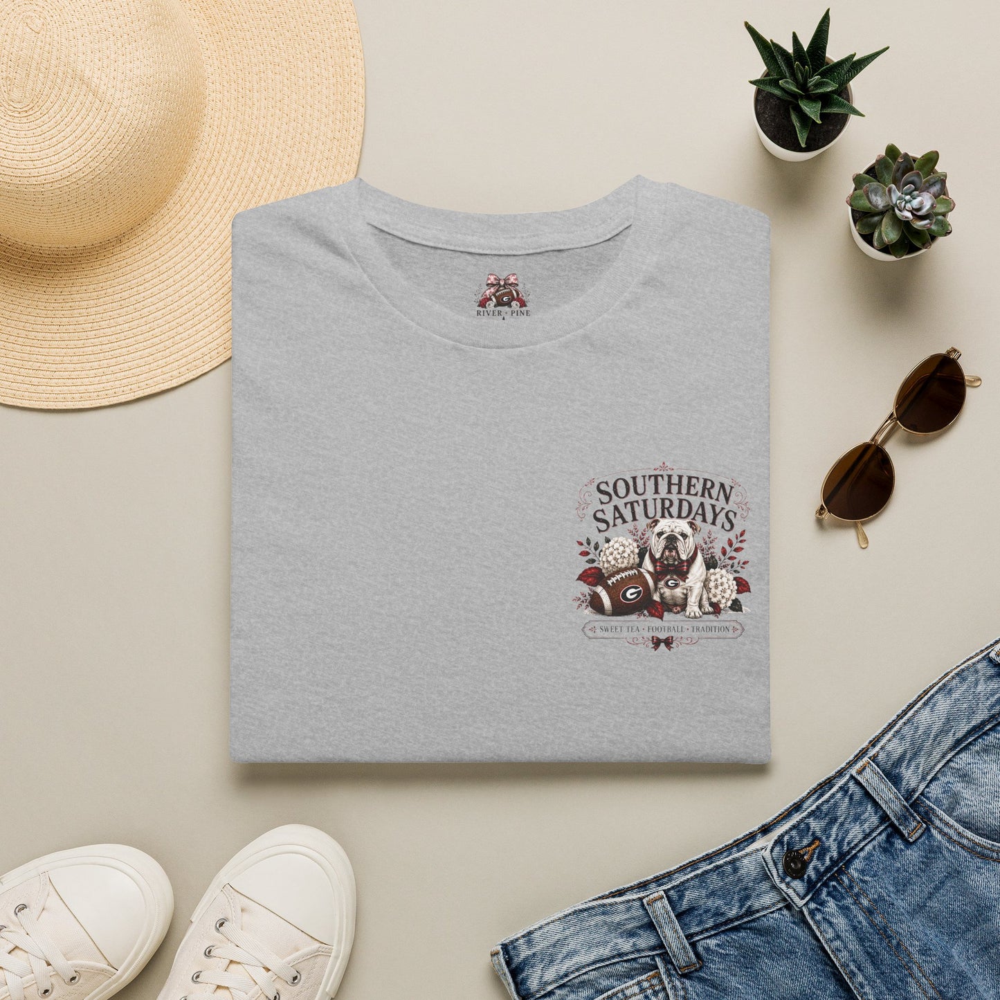 Southern Saturdays with Bulldog T-Shirt - Go Dawgs