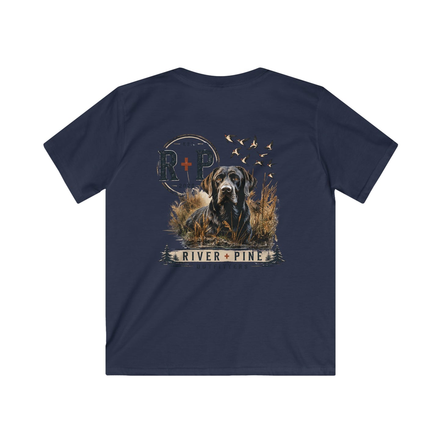 River & Pine Outfitters Tee — Black Dog in Reeds Youth Tee