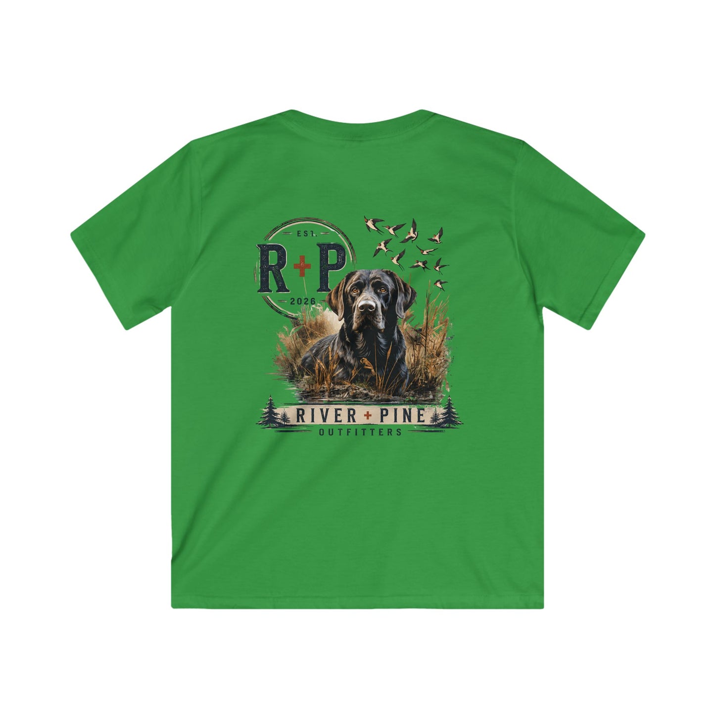 River & Pine Outfitters Tee — Black Dog in Reeds Youth Tee