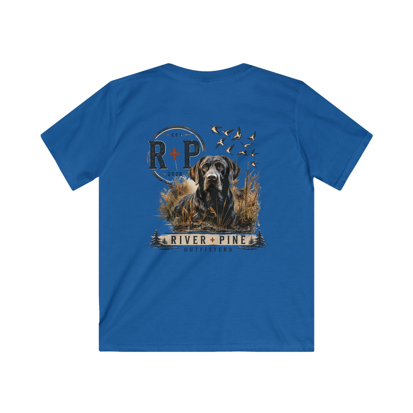 River & Pine Outfitters Tee — Black Dog in Reeds Youth Tee