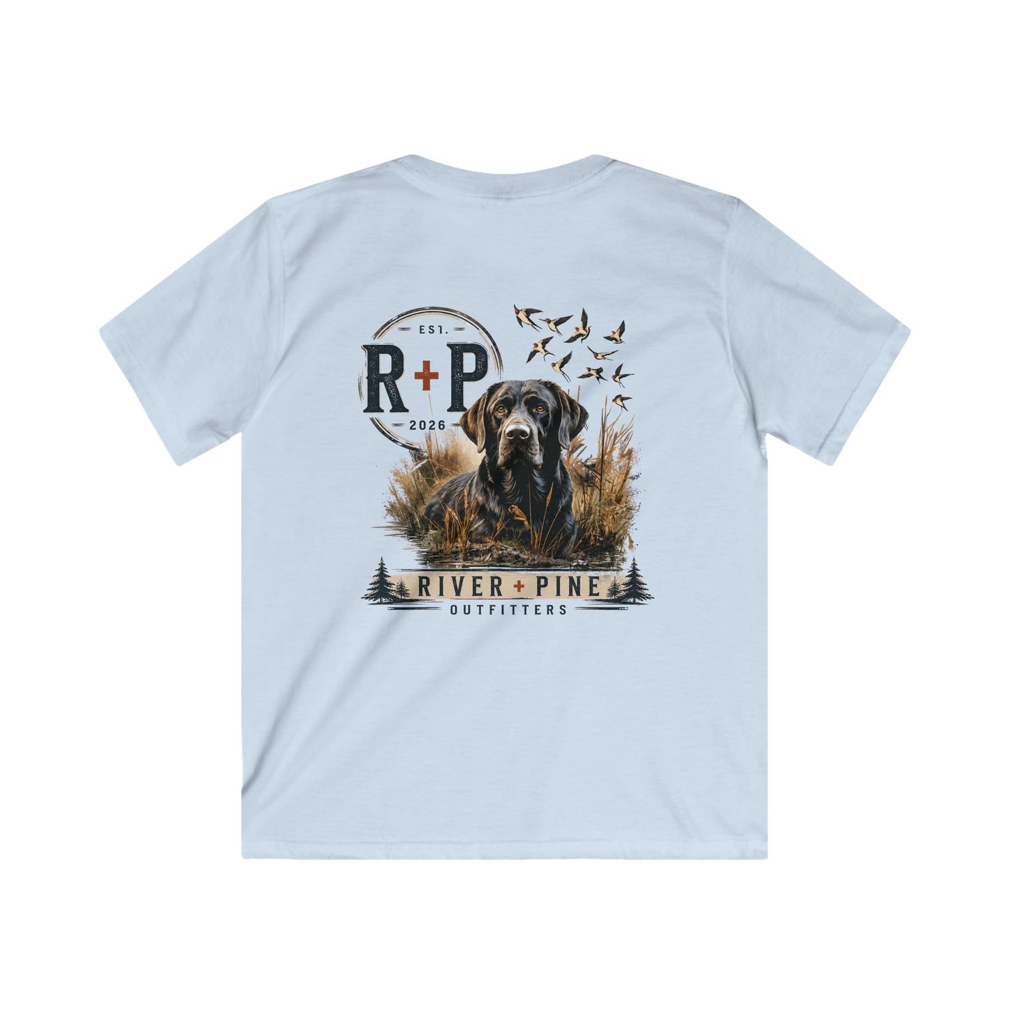 River & Pine Outfitters Tee — Black Dog in Reeds Youth Tee