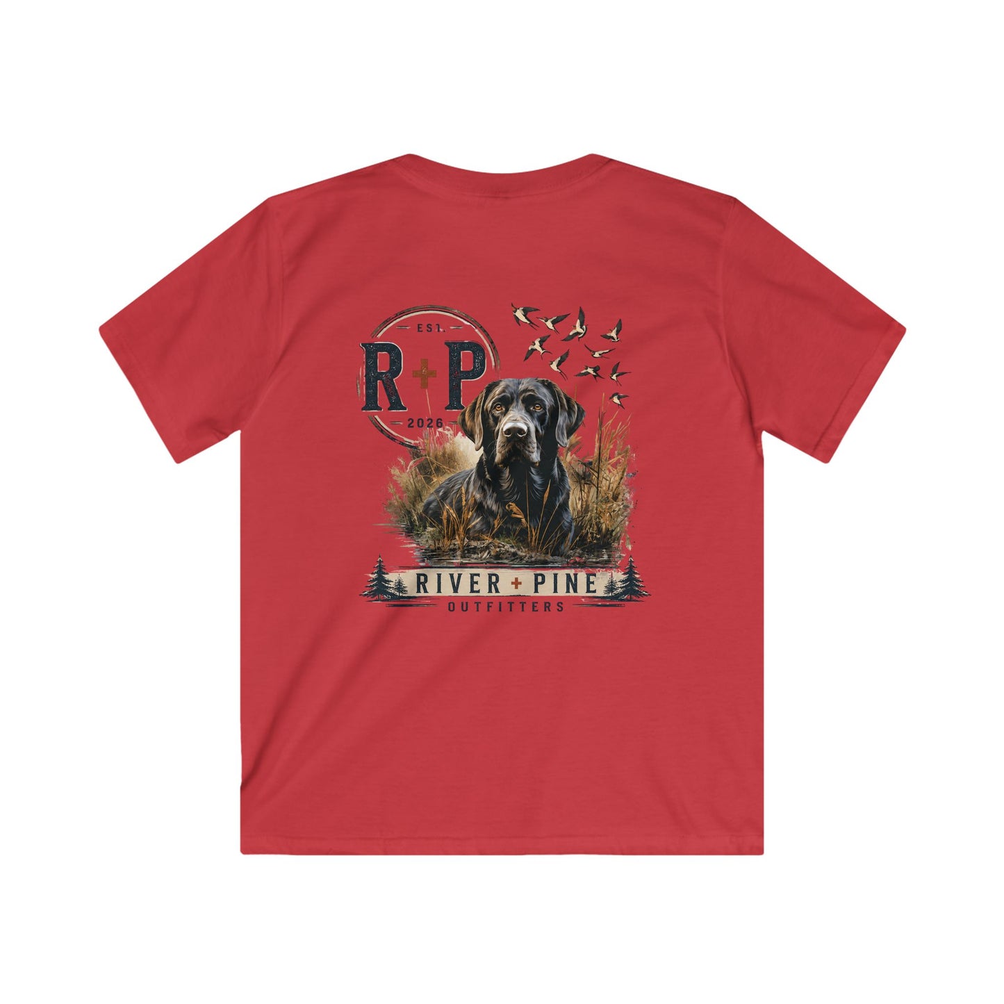 River & Pine Outfitters Tee — Black Dog in Reeds Youth Tee