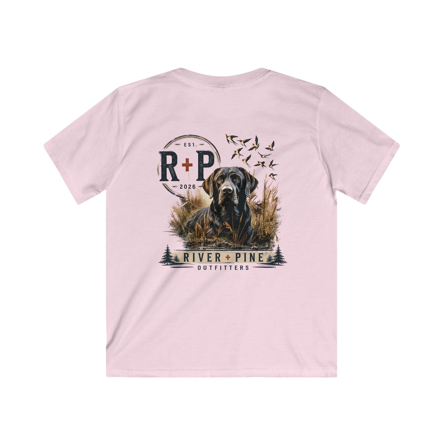 River & Pine Outfitters Tee — Black Dog in Reeds Youth Tee