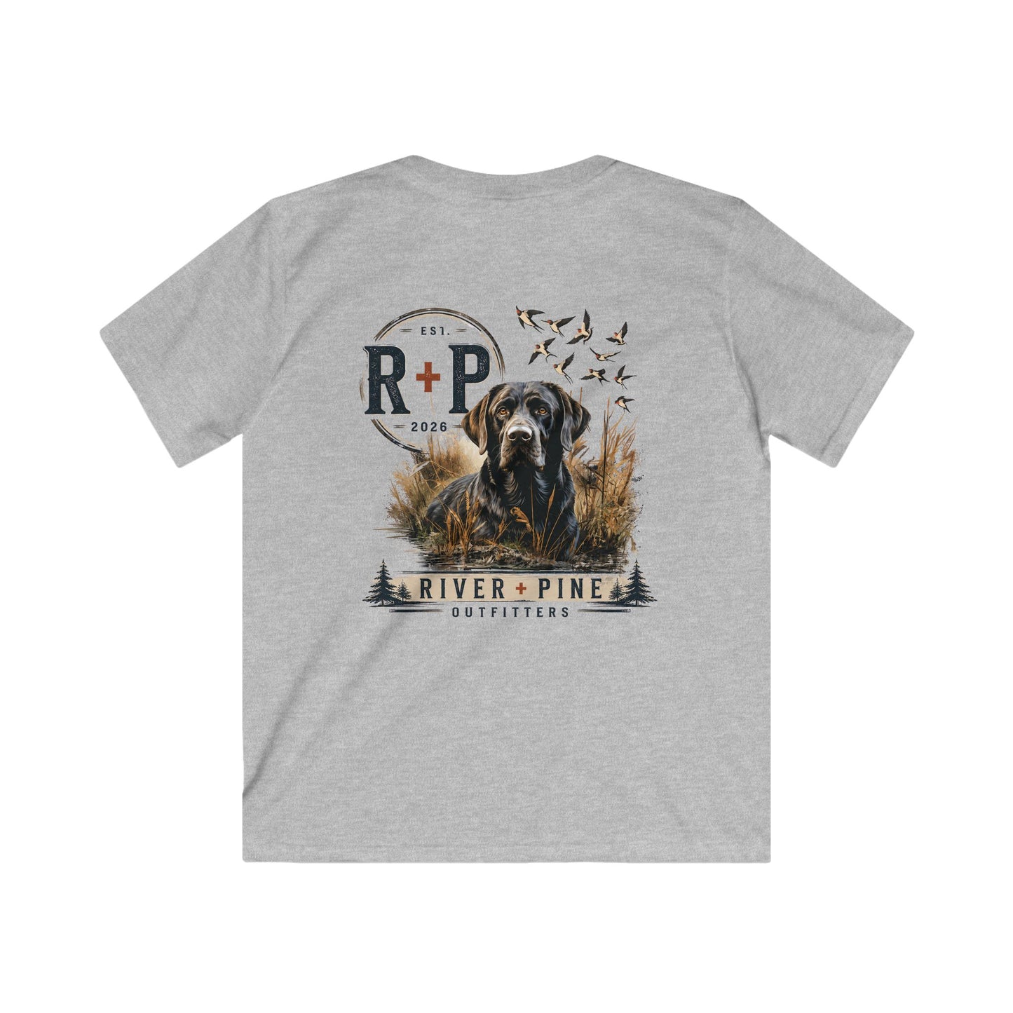 River & Pine Outfitters Tee — Black Dog in Reeds Youth Tee
