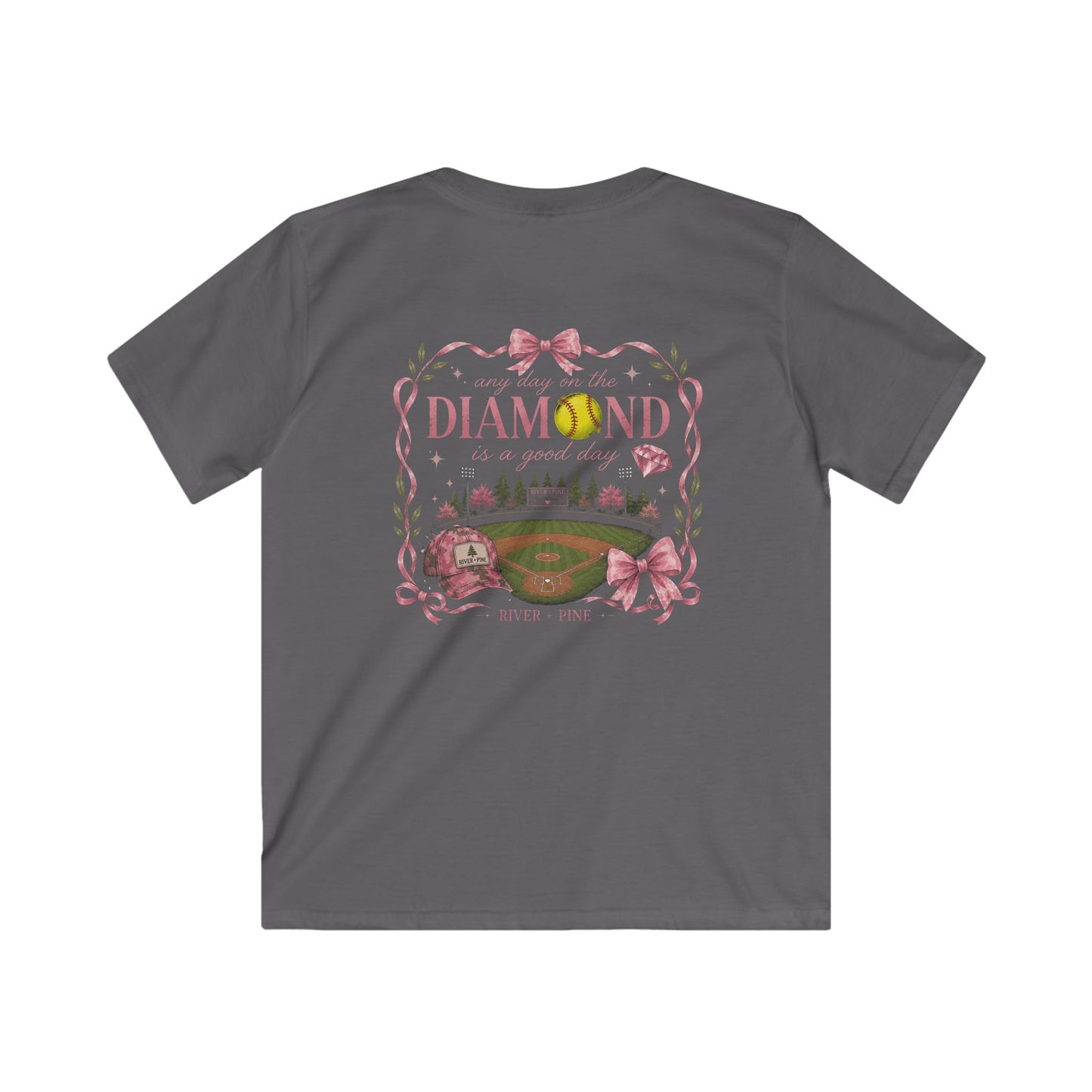 River + Pine - "Anyday on the Diamond is a Good Day" Youth Softball Tee