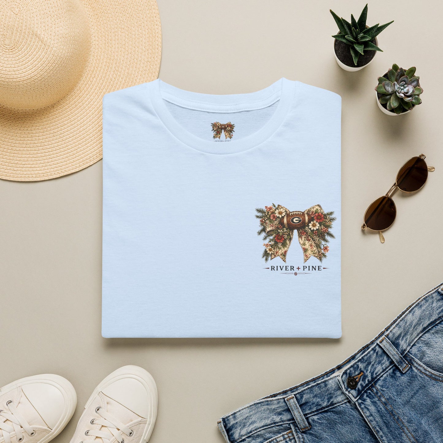 "River + Pine" - UGA Wildflowers & Touchdowns Womens T-Shirt