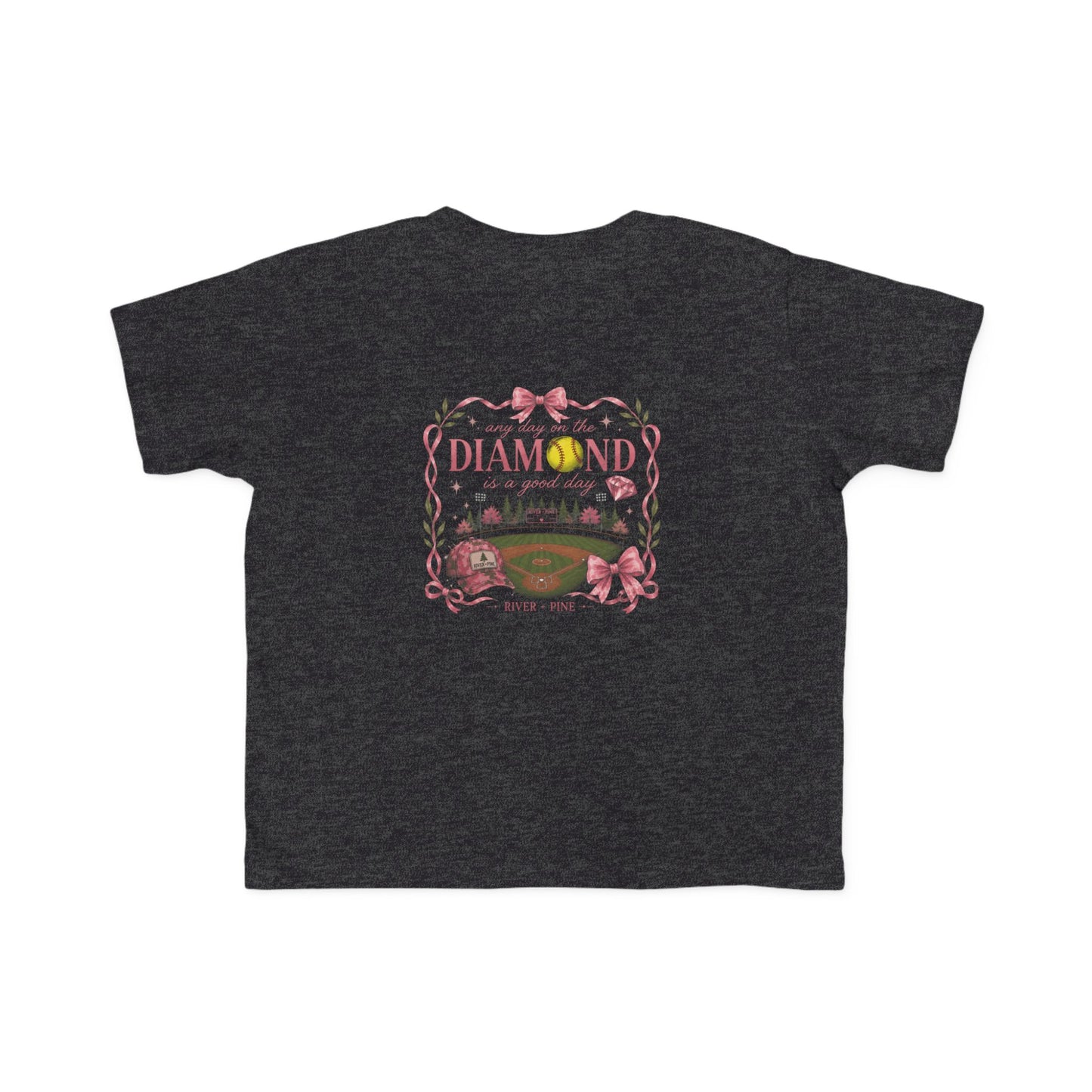 River + Pine - Any Day on the Diamond is a Good Day Girls Softball Toddler Tee
