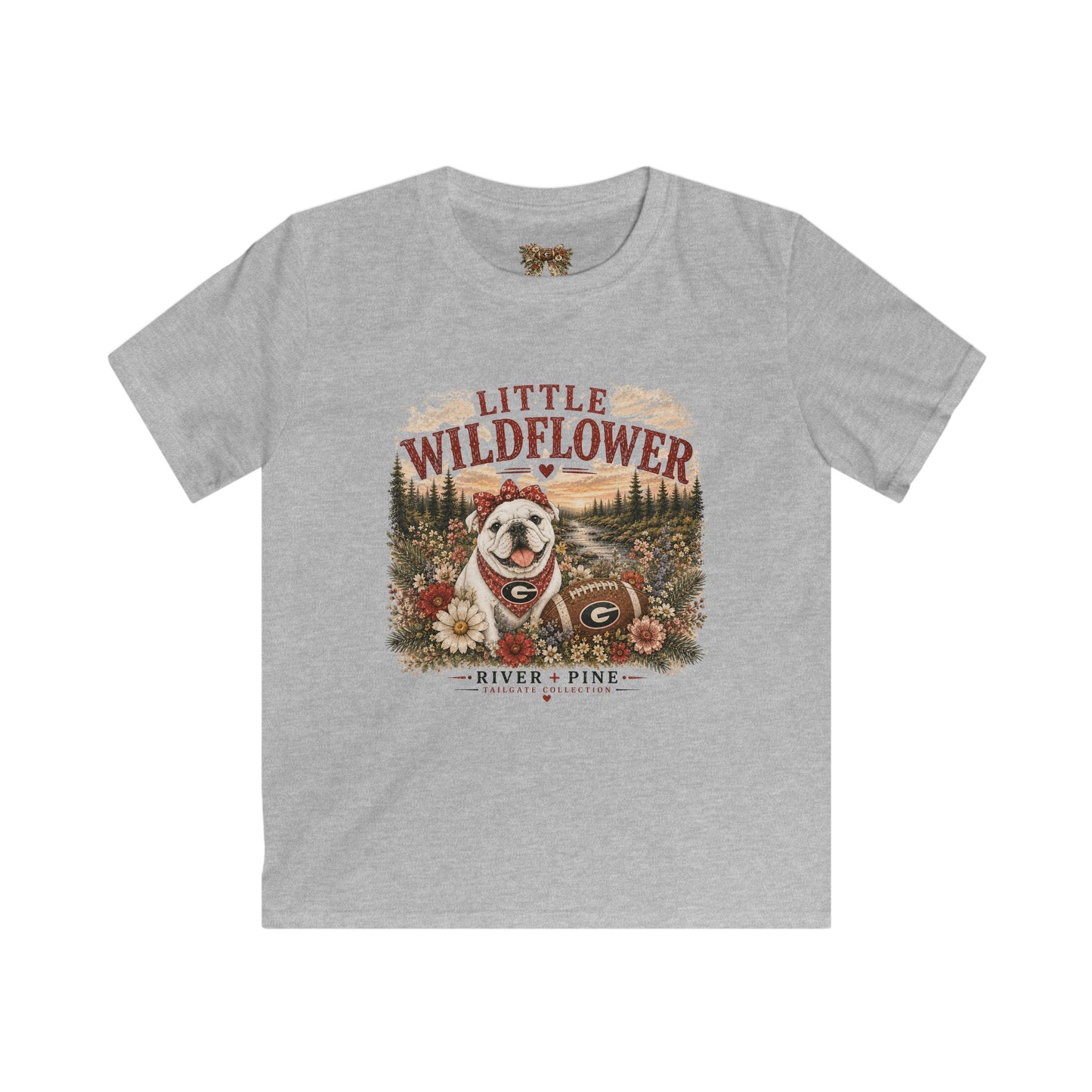 Youth River + Pine - "Little Wildflower" UGA Graphic Tee
