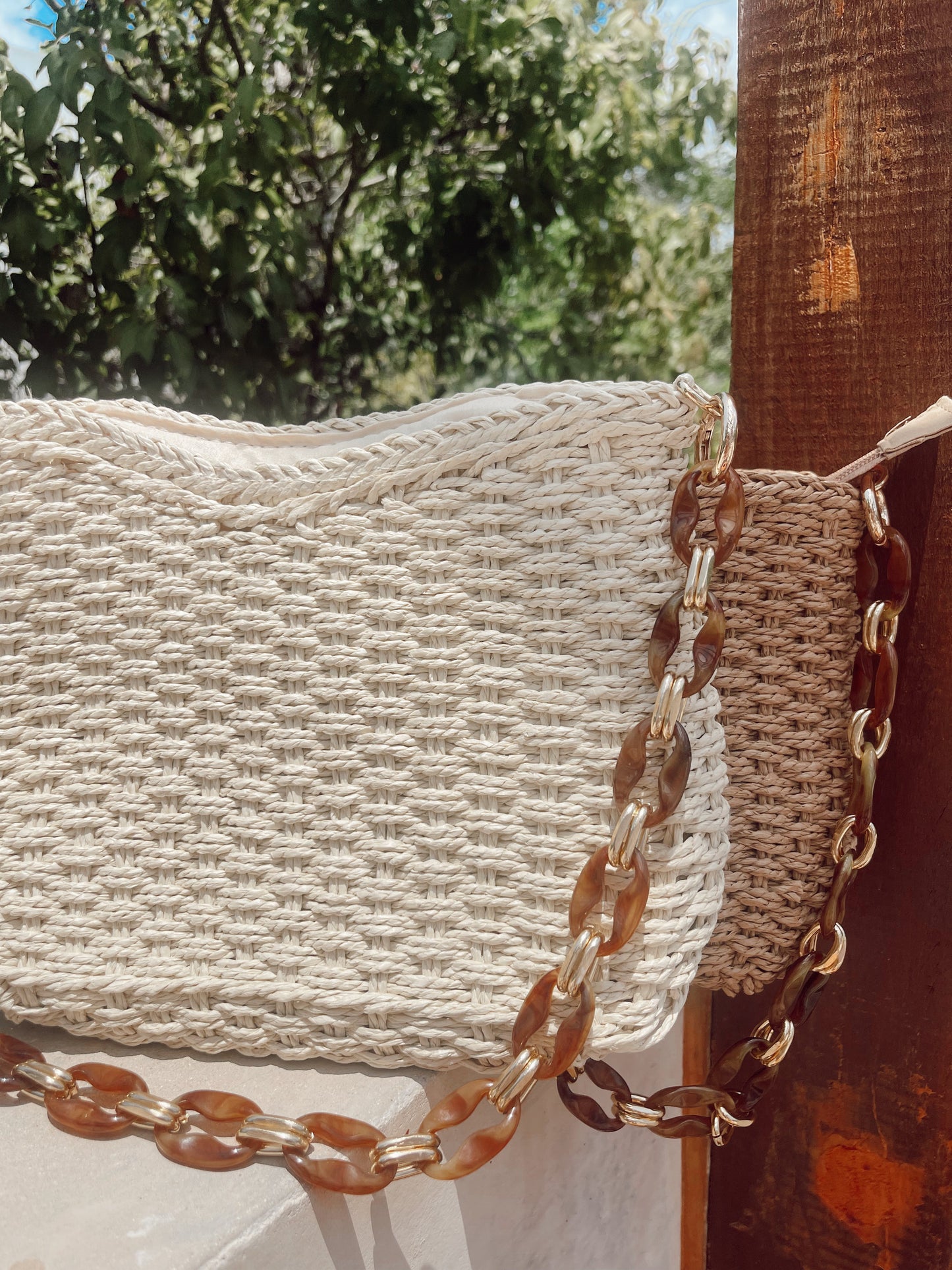 Raffia Chain Purse