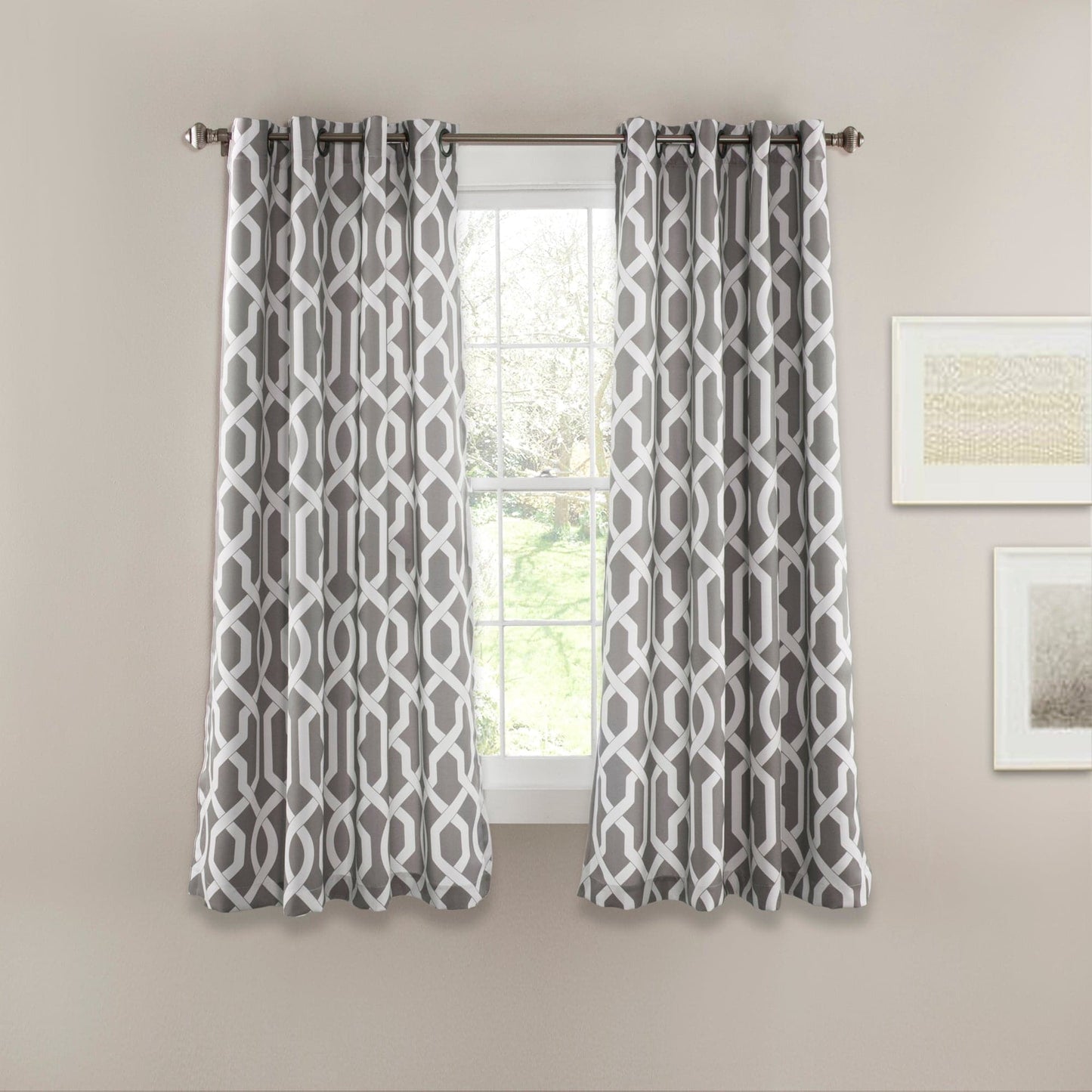 Edward Trellis Light Filtering Window Curtain Panel Set