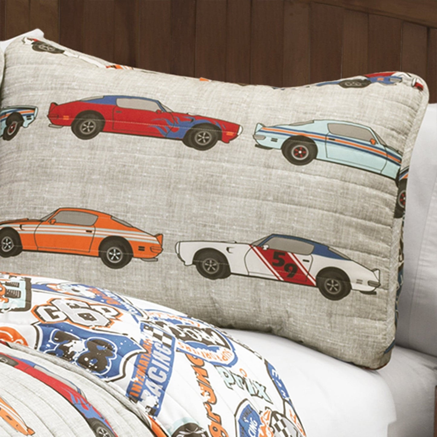 Race Cars Quilt 2 Piece Set Twin Size