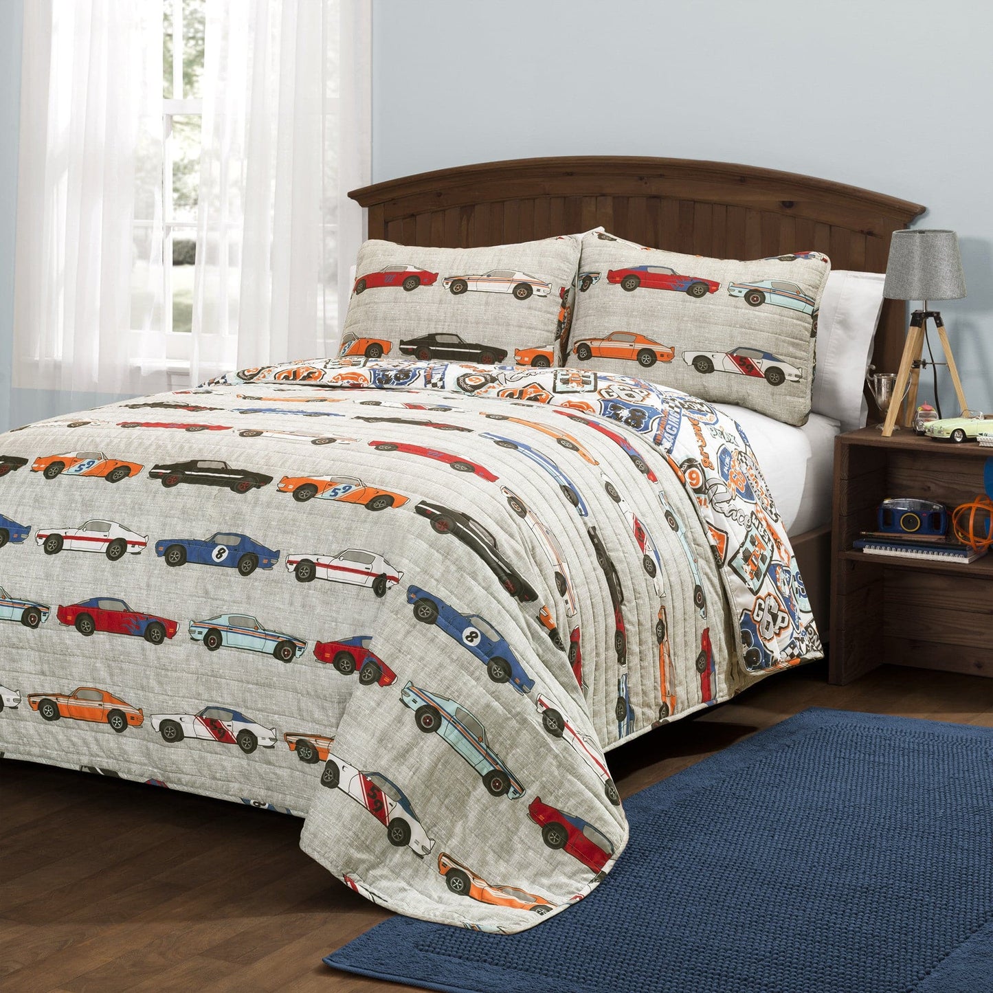 Race Cars Quilt 2 Piece Set Twin Size