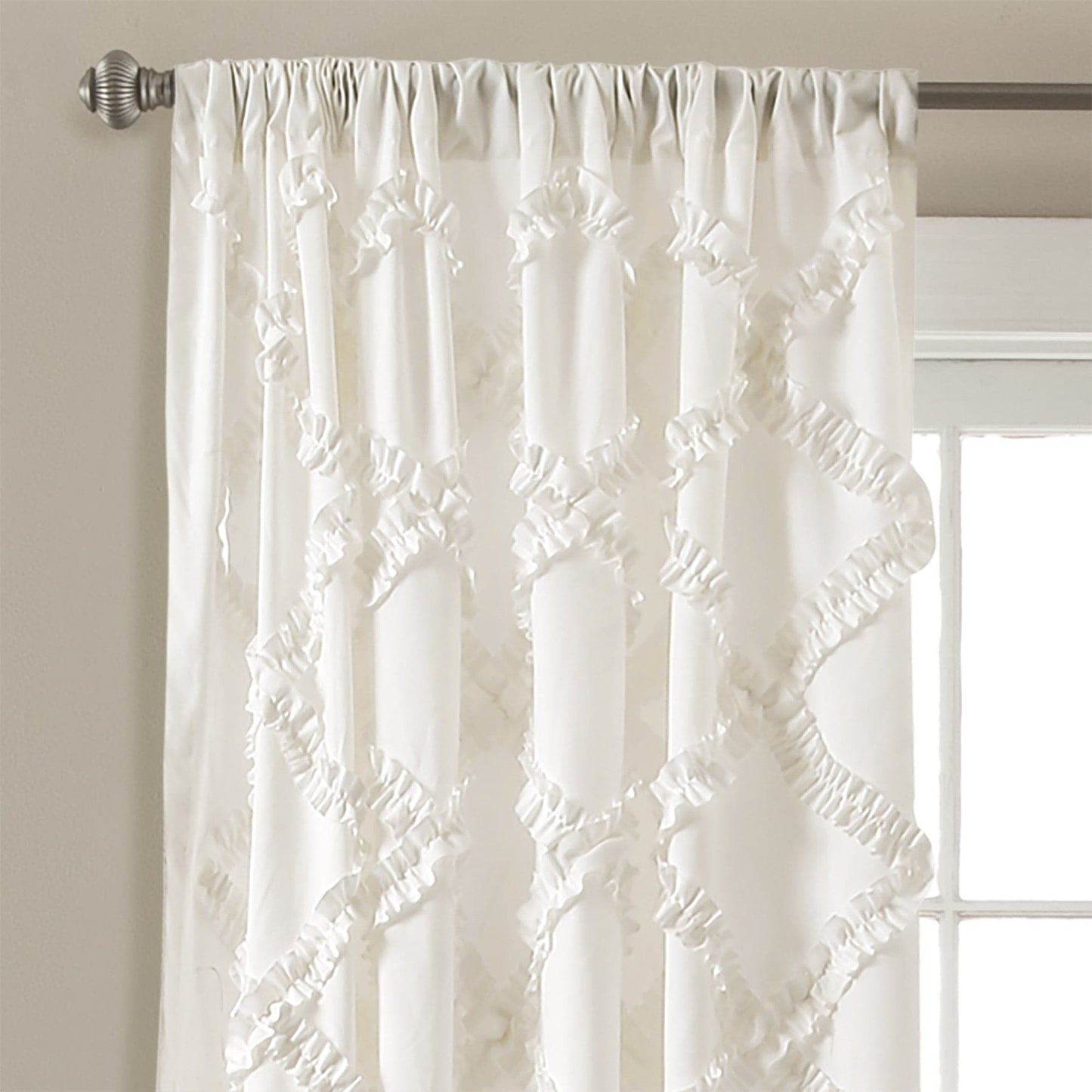 Ruffle Diamond Window Curtain Set