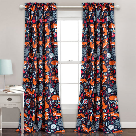 Pixie Fox Room Darkening Window Curtain Panel Set