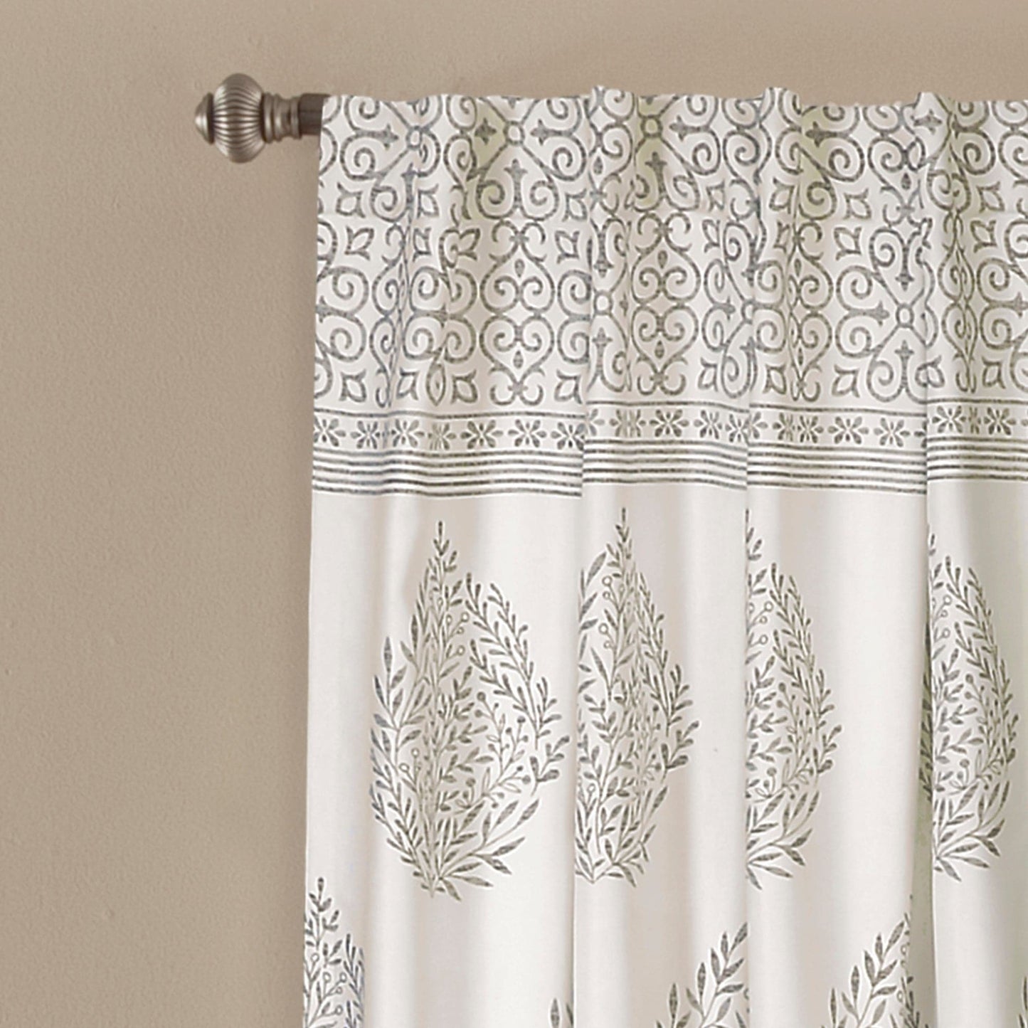 Teardrop Leaf Light Filtering Window Curtain Panel Set