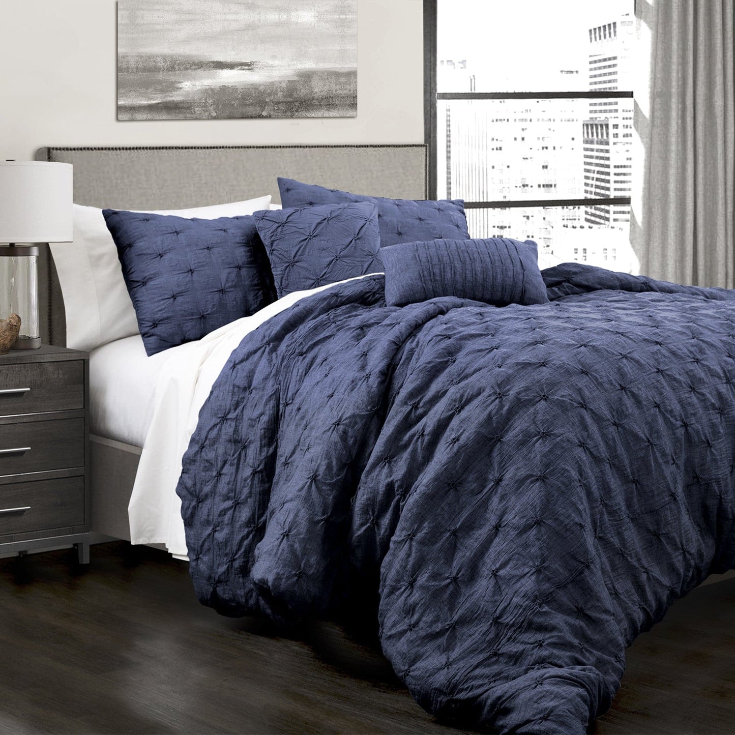 Ravello Pintuck 5 Piece Comforter Set