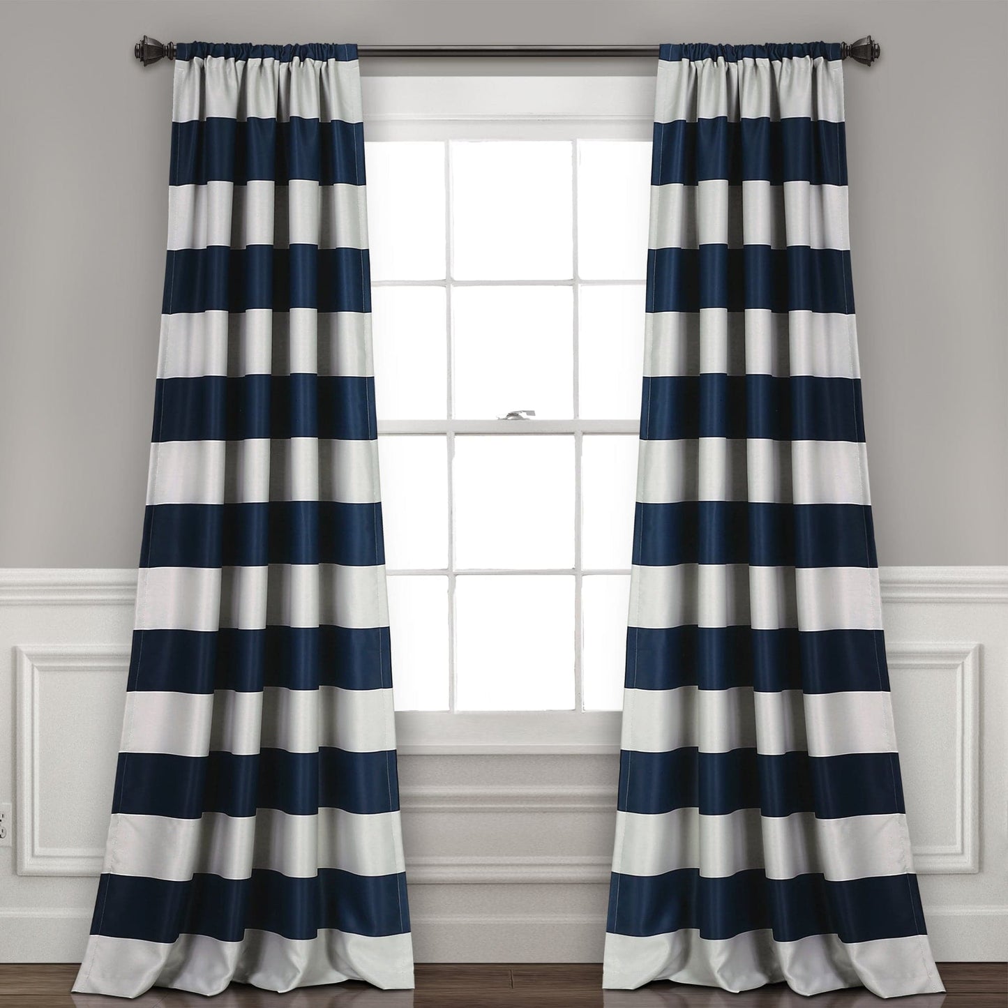 Stripe Blackout Window Curtain Set