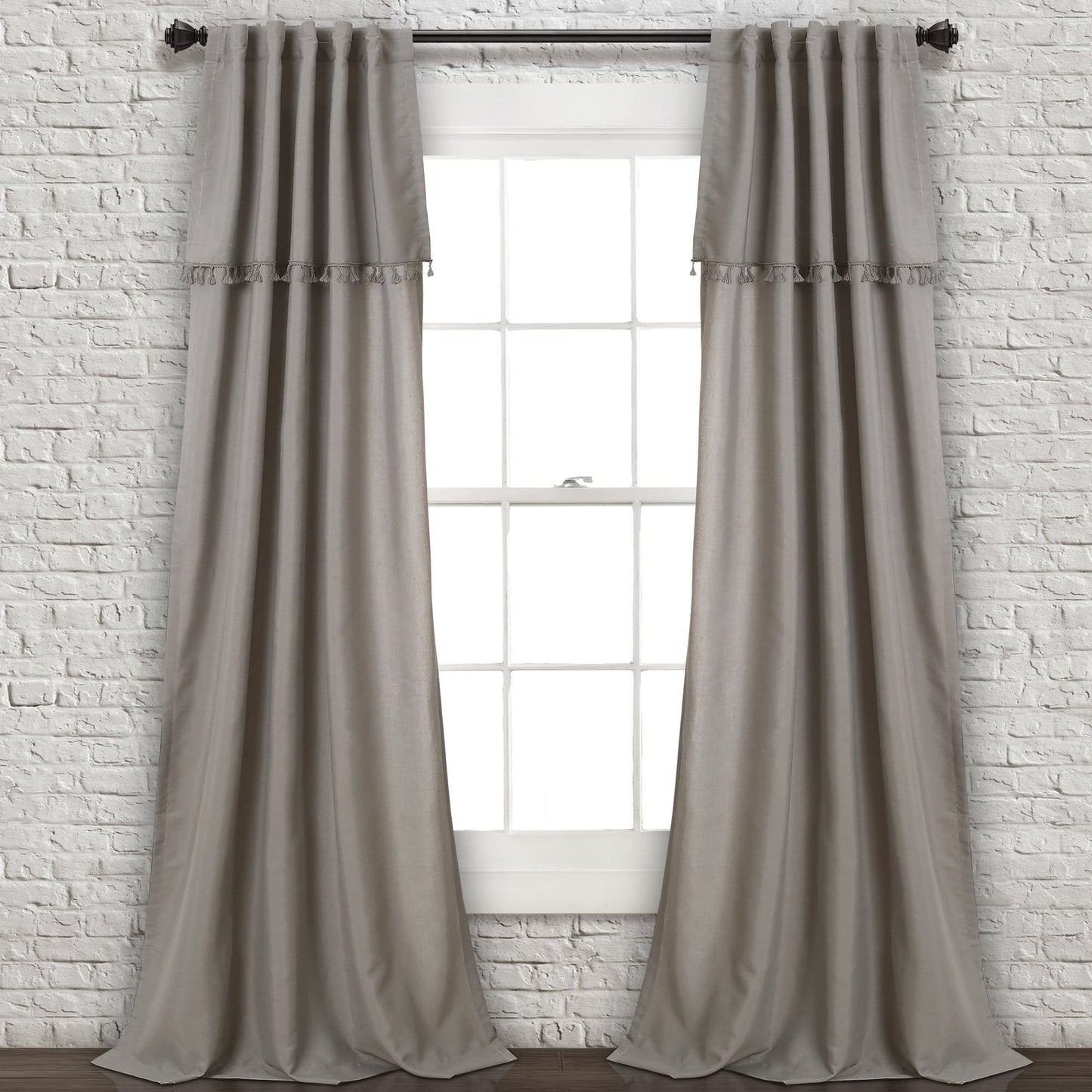 Ivy Tassel Window Curtain Panel Set