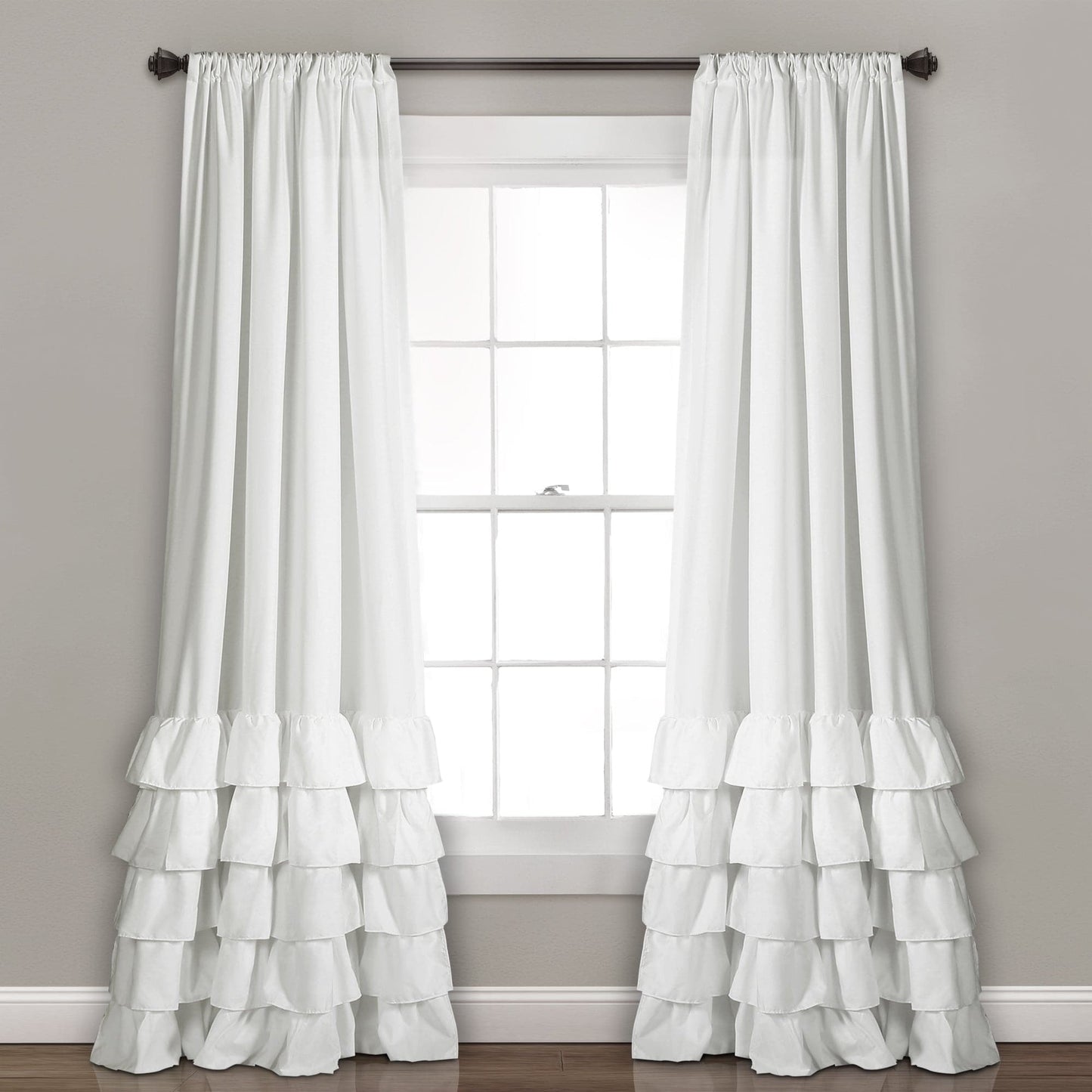 Allison Ruffle Window Curtain Panel Set