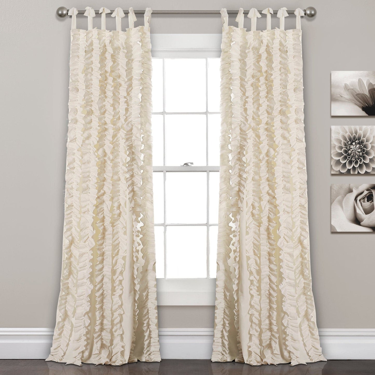 Sophia Ruffle Window Curtain Panel Set