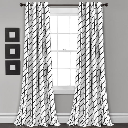 Feather Arrow Geo Light Filtering Window Curtain Panel Set