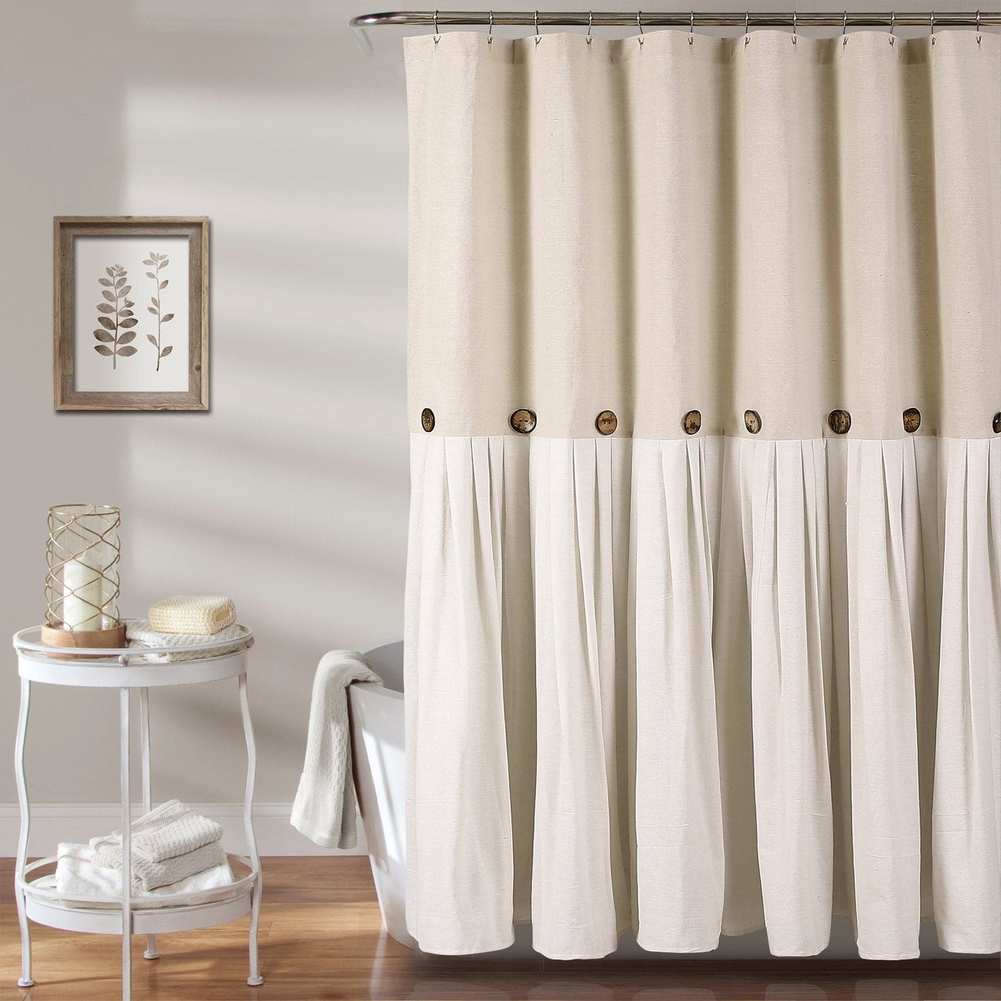 Linen Button Shower Curtain