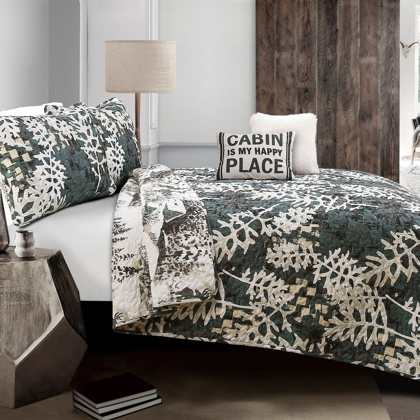 Camouflage Leaves Quilt 5 Piece Set