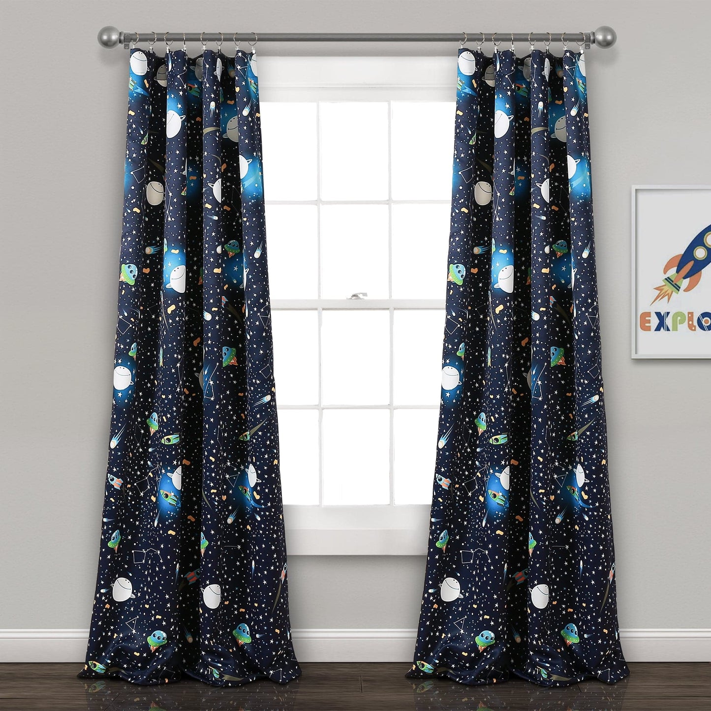 Universe Light Filtering Window Curtain Panel Set