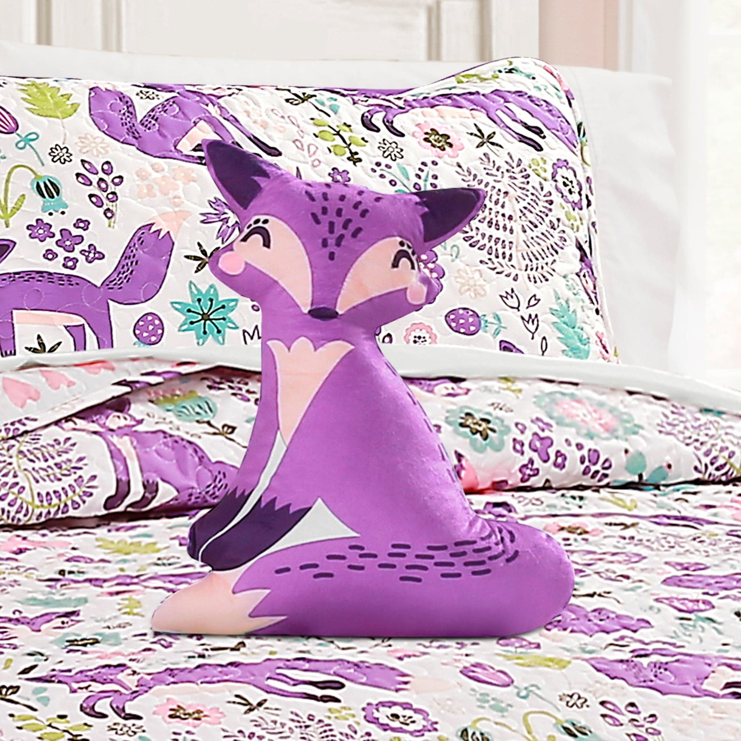 Pixie Fox Quilt 4 Piece Set Full/Queen Size