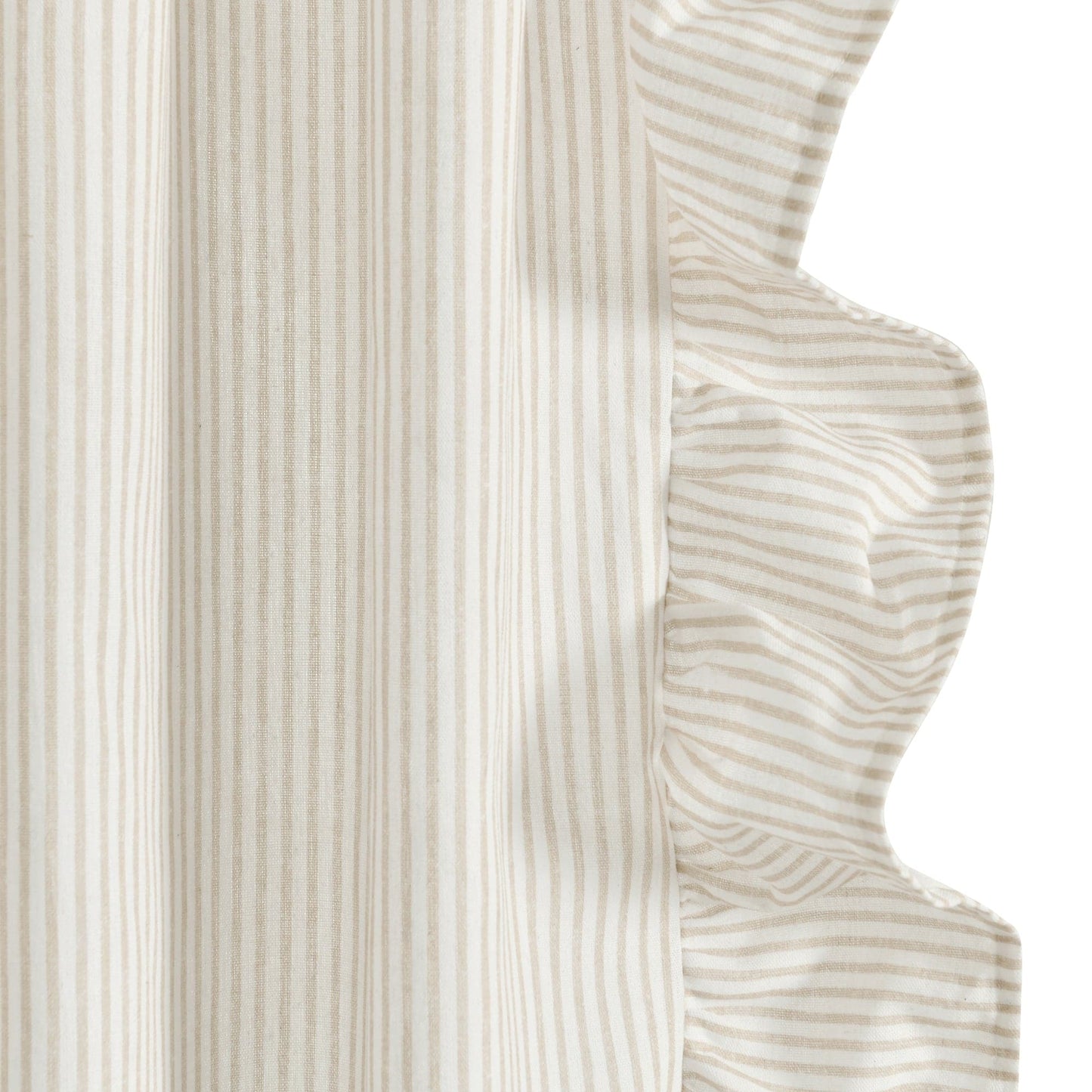 Farmhouse Stripe Reyna Ruffle Window Curtain Panel Set