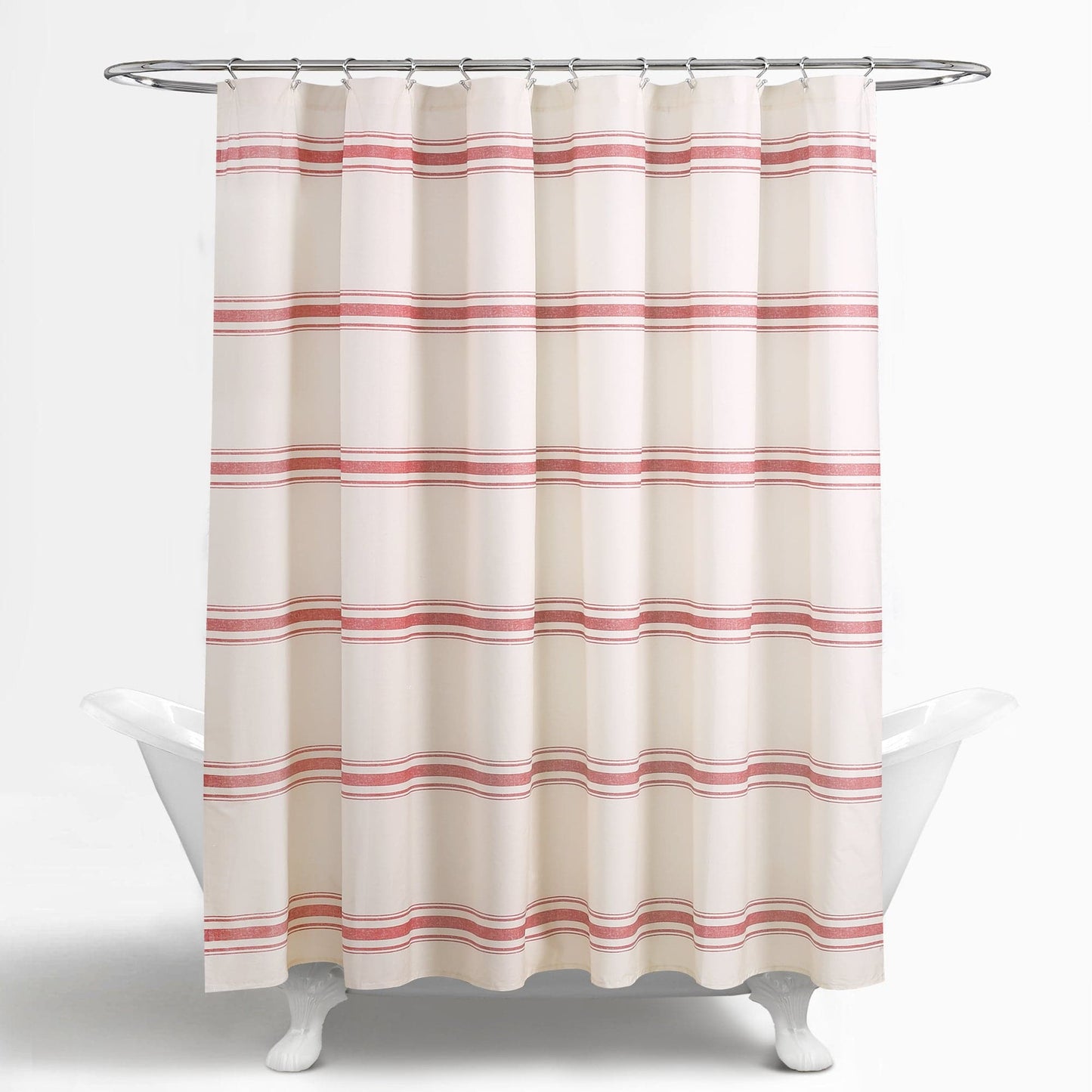 Farmhouse Stripe 100% Cotton Shower Curtain