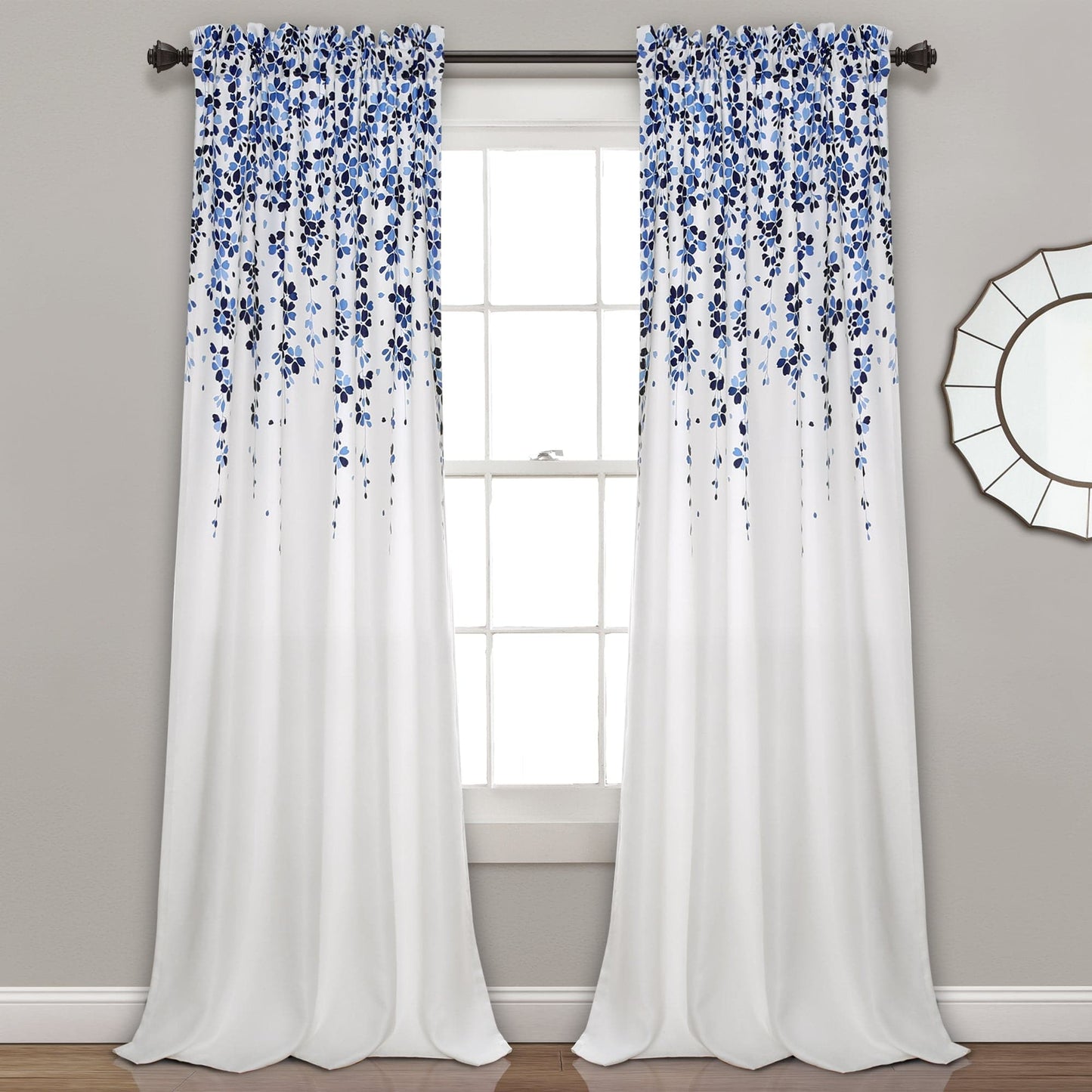 Weeping Flower Light Filtering Window Curtain Set