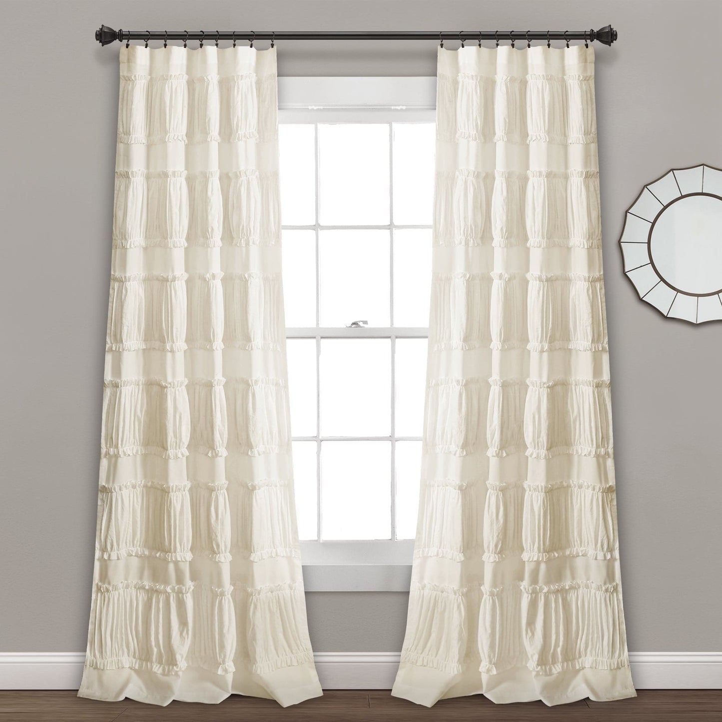 Nova Ruffle Window Curtain Panel Set