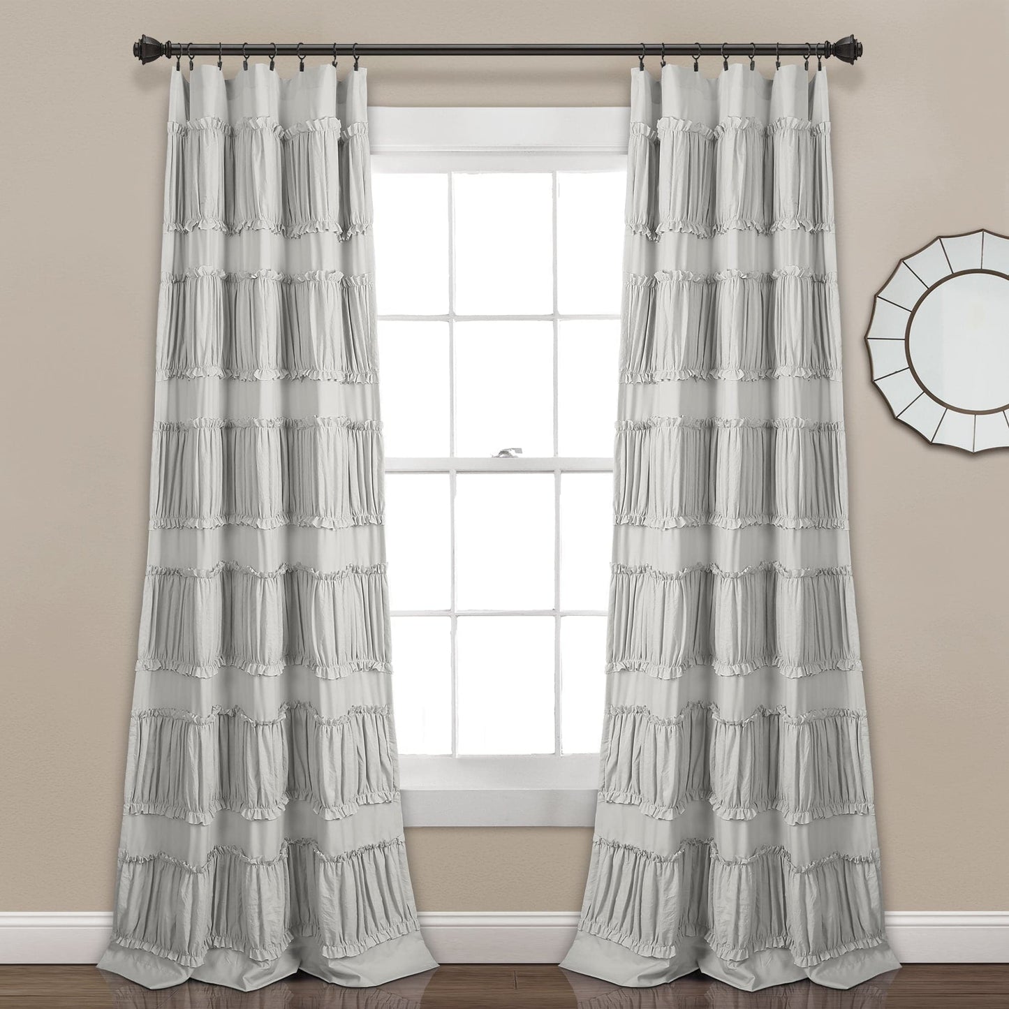 Nova Ruffle Window Curtain Panel Set