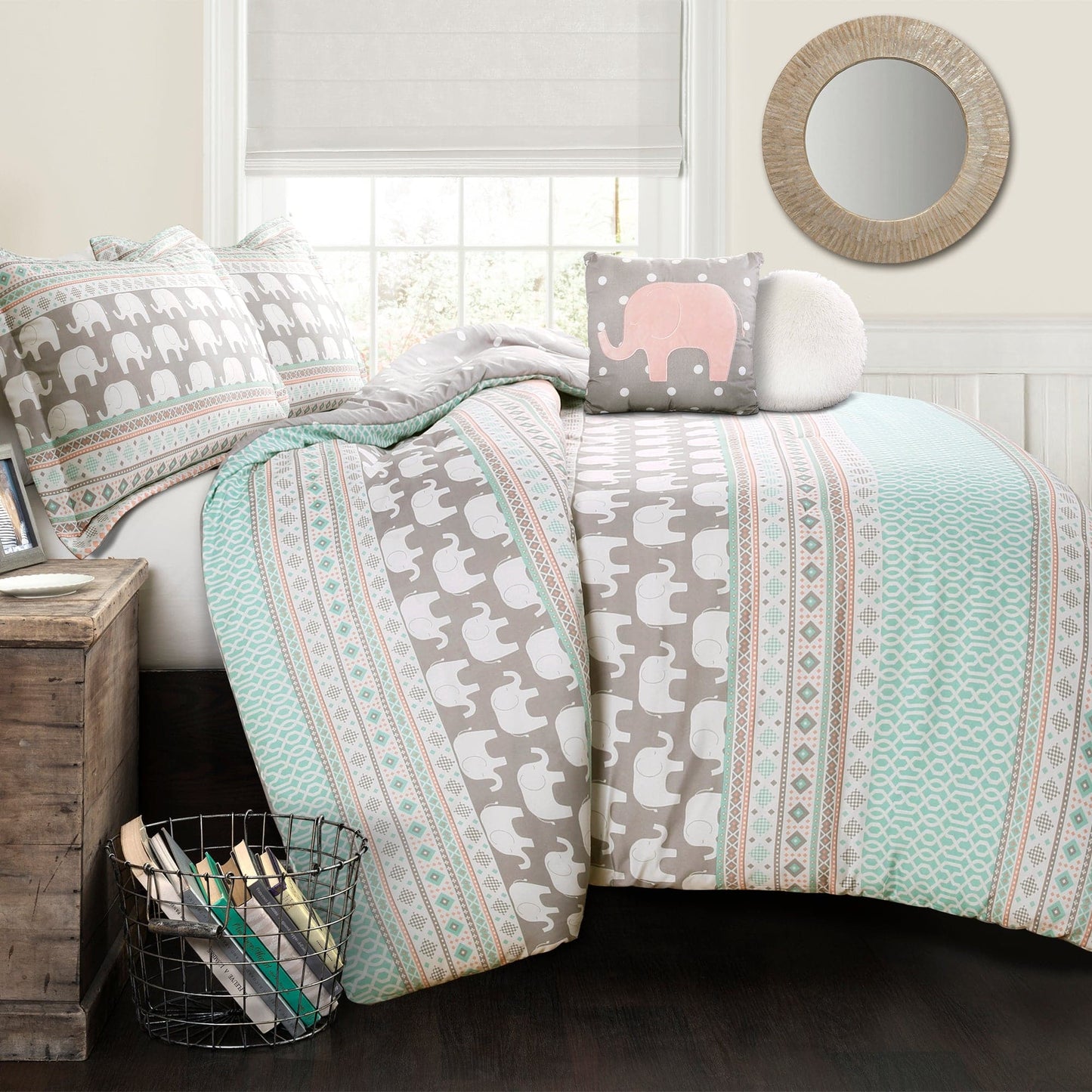 Elephant Stripe Comforter Set