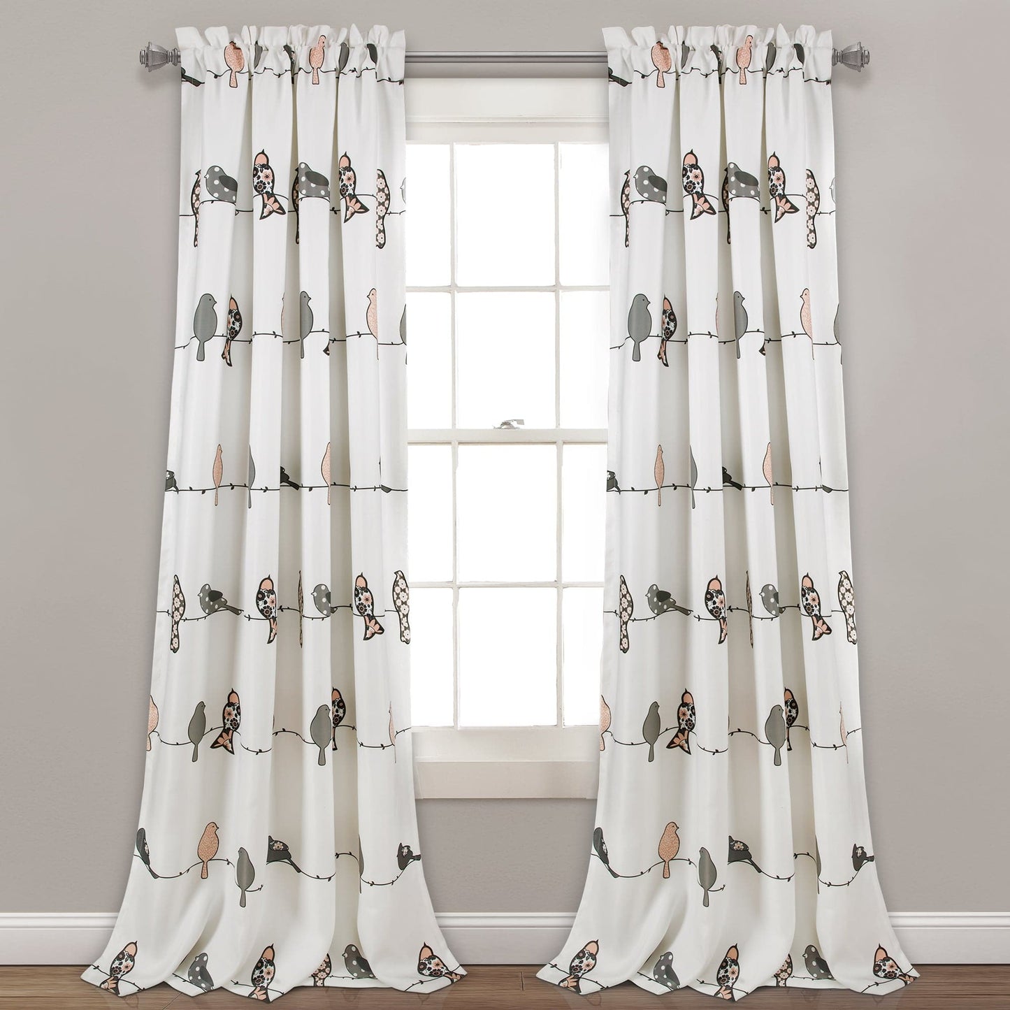 Rowley Birds Light Filtering Window Curtain Set