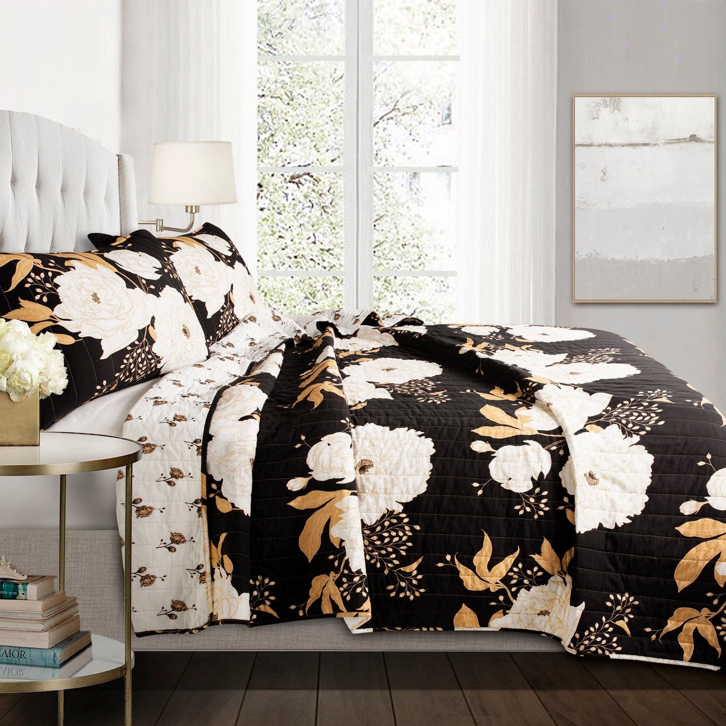 Zinnia Floral 3 Piece Quilt Set