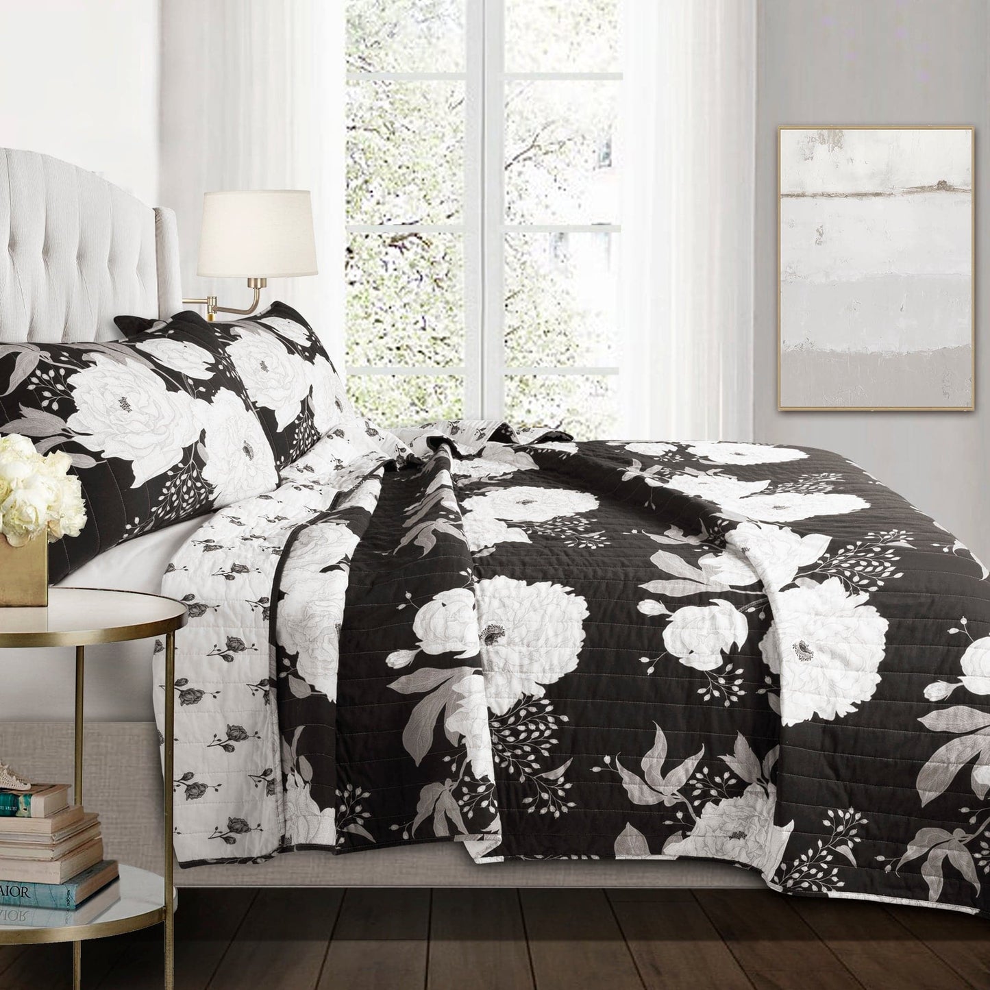 Zinnia Floral 3 Piece Quilt Set