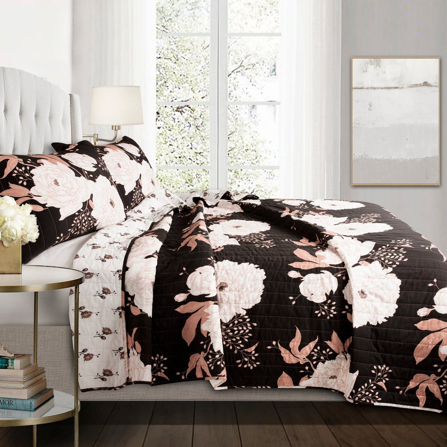 Zinnia Floral 3 Piece Quilt Set