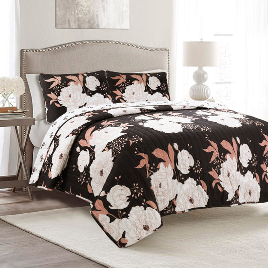 Zinnia Floral 3 Piece Quilt Set