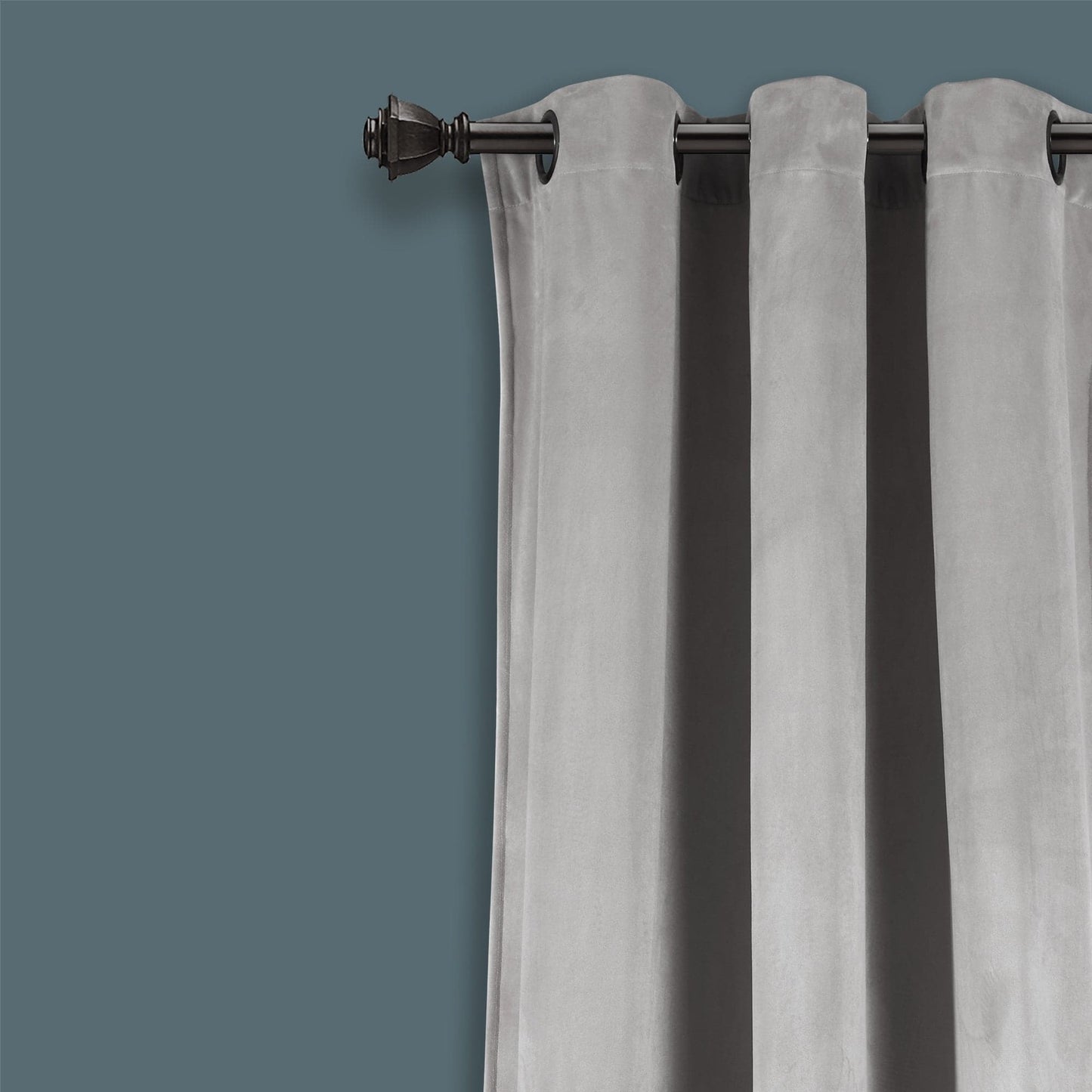 Prima Velvet Solid Grommet Light Filtering Window Curtain Panel Set