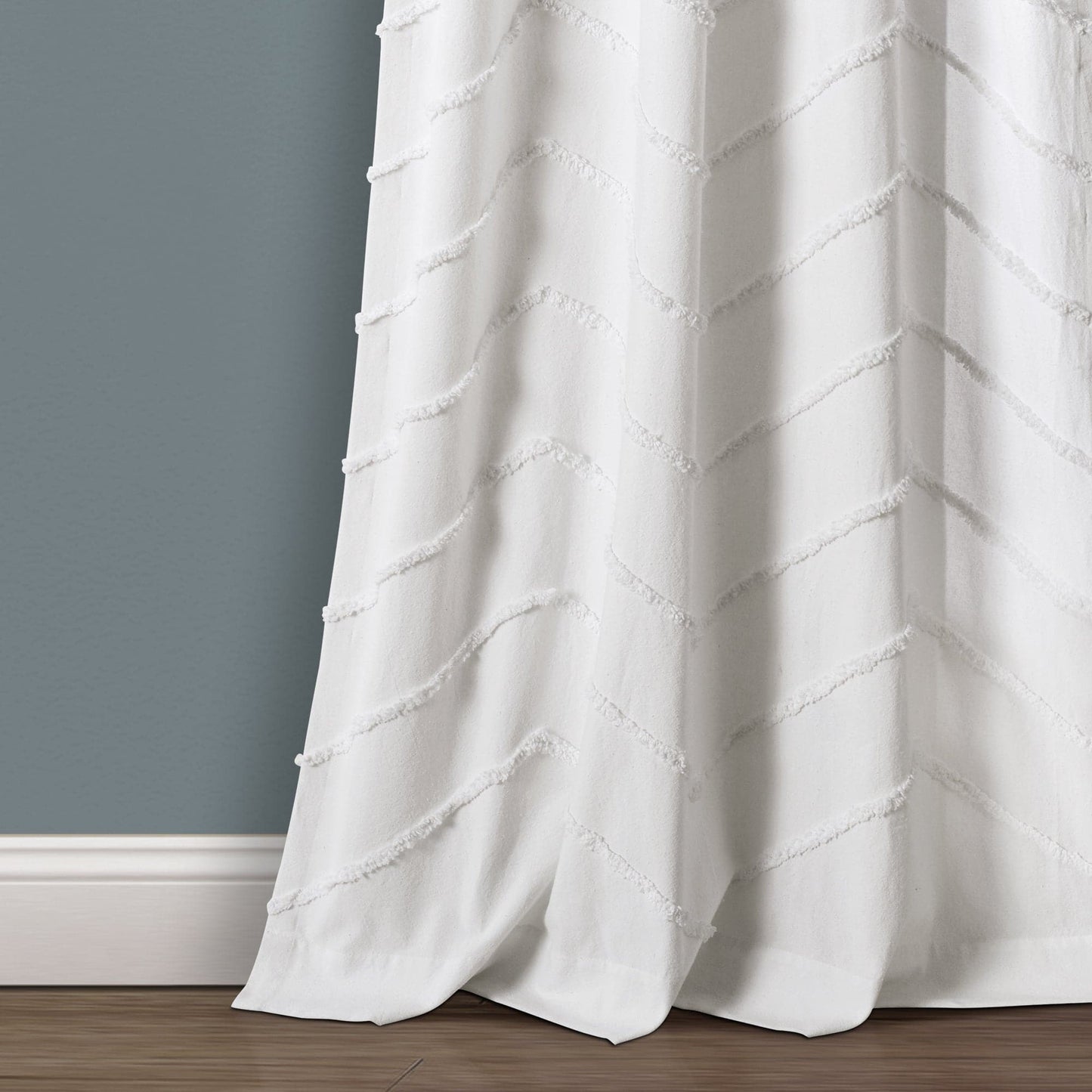 Chenille Chevron Window Curtain Panel Set