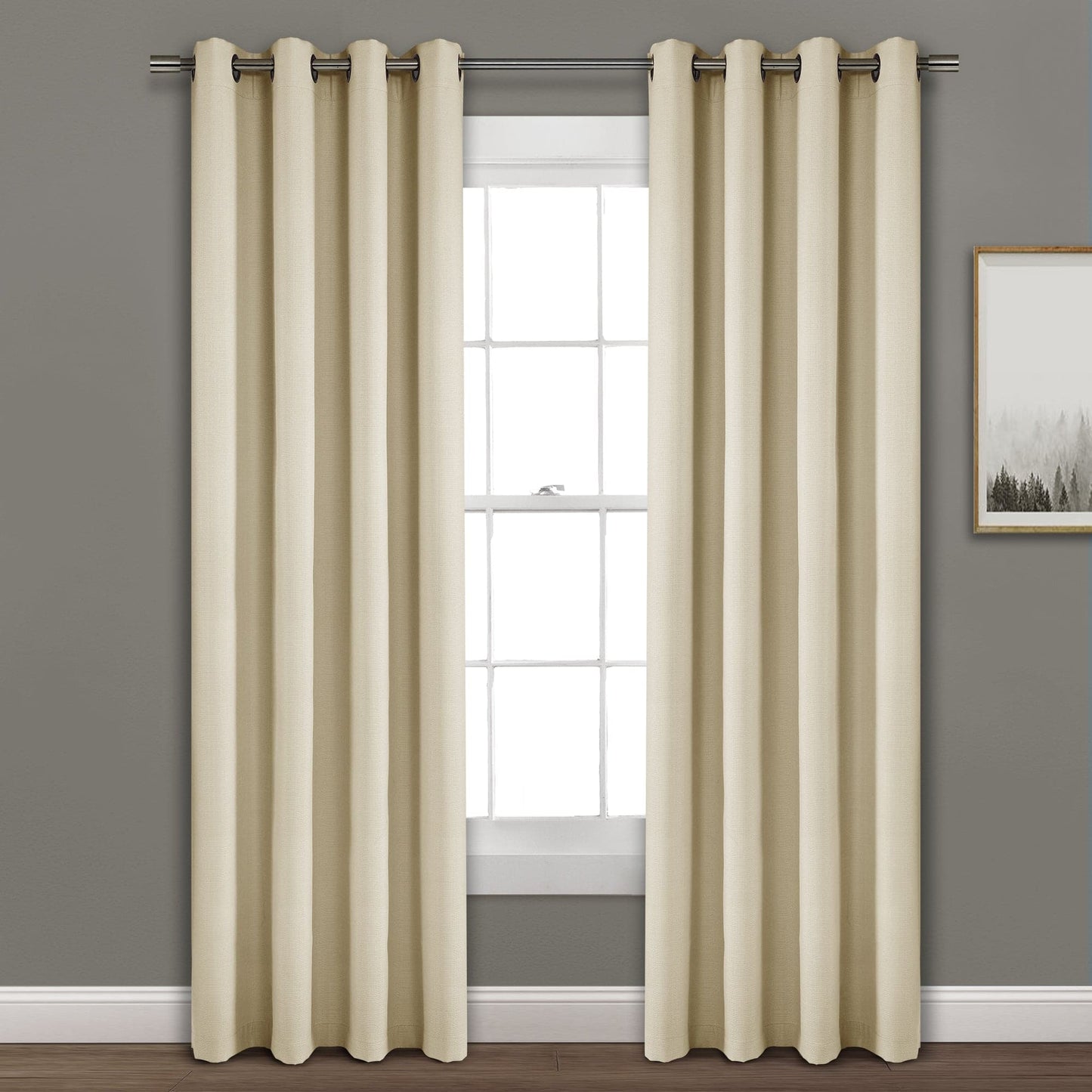 Faux Linen Absolute Blackout Window Curtain Panel