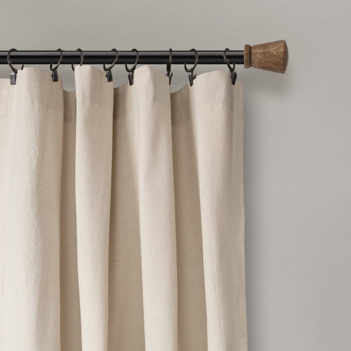 Linen Button Window Curtain Panel